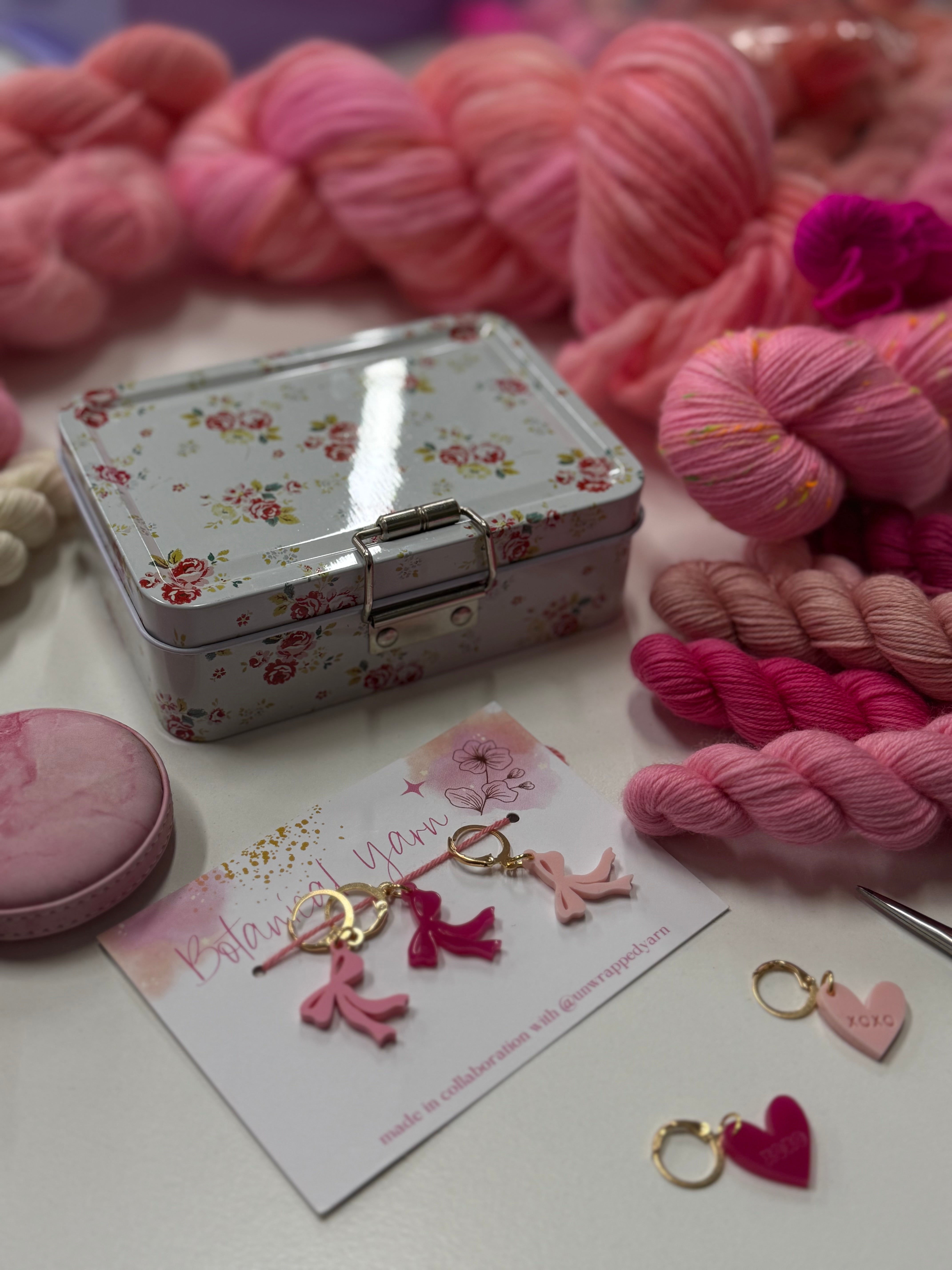 Vintage roses metal tin for notions
