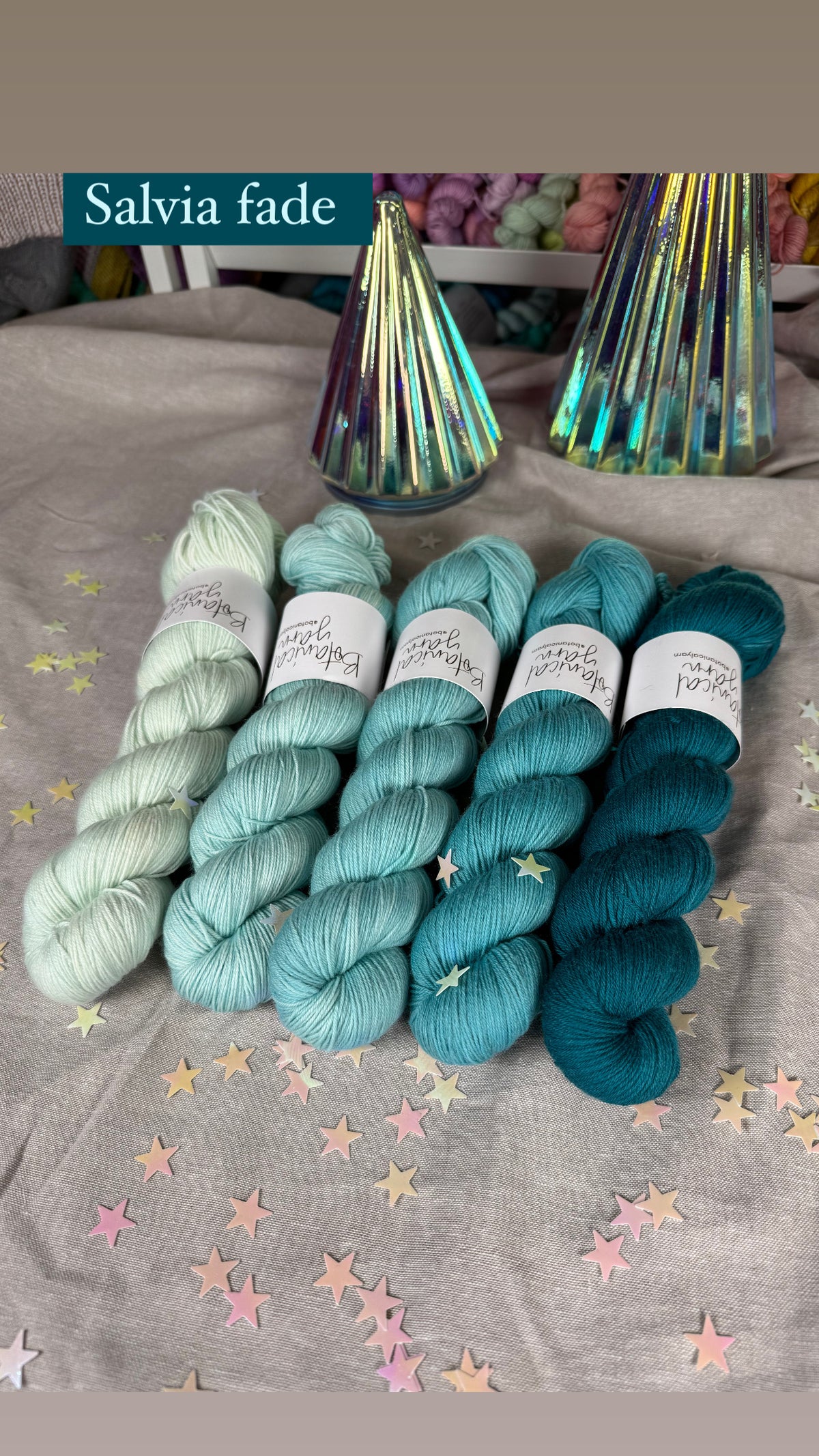 Glittering Snowscape Shawl by Stephen West botanical yarn