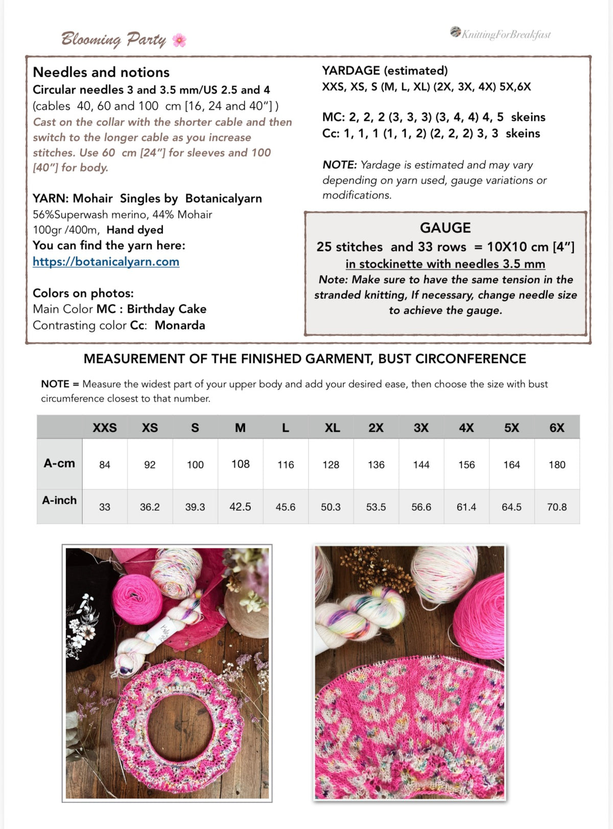 Blooming Party Kit by Knitting for Breakfast