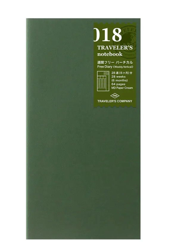 Traveler's Company notebook Refill Regular Size Free Diary Weekly