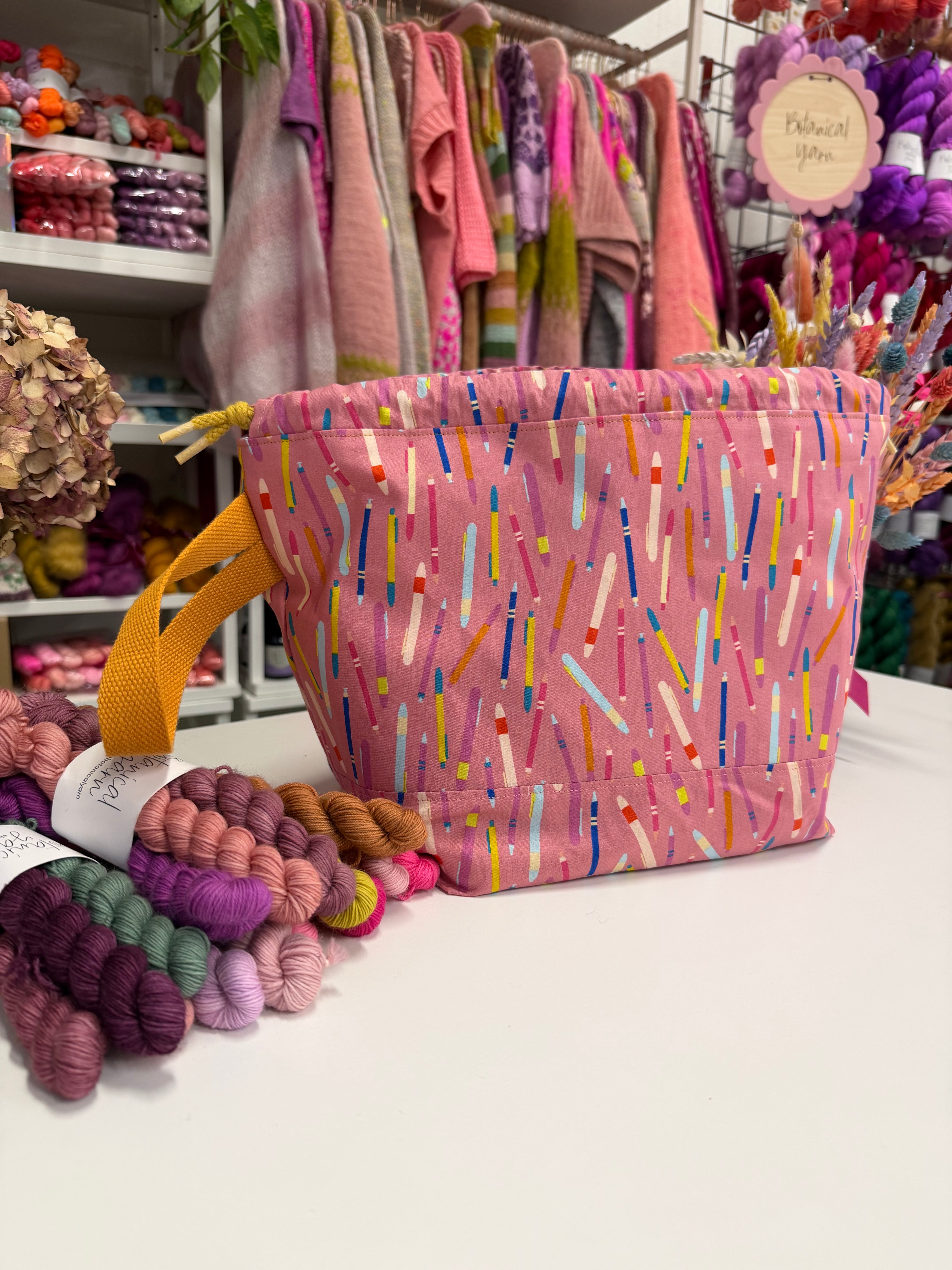 Made to order - Project Bag Style 01 - Mauve Pens