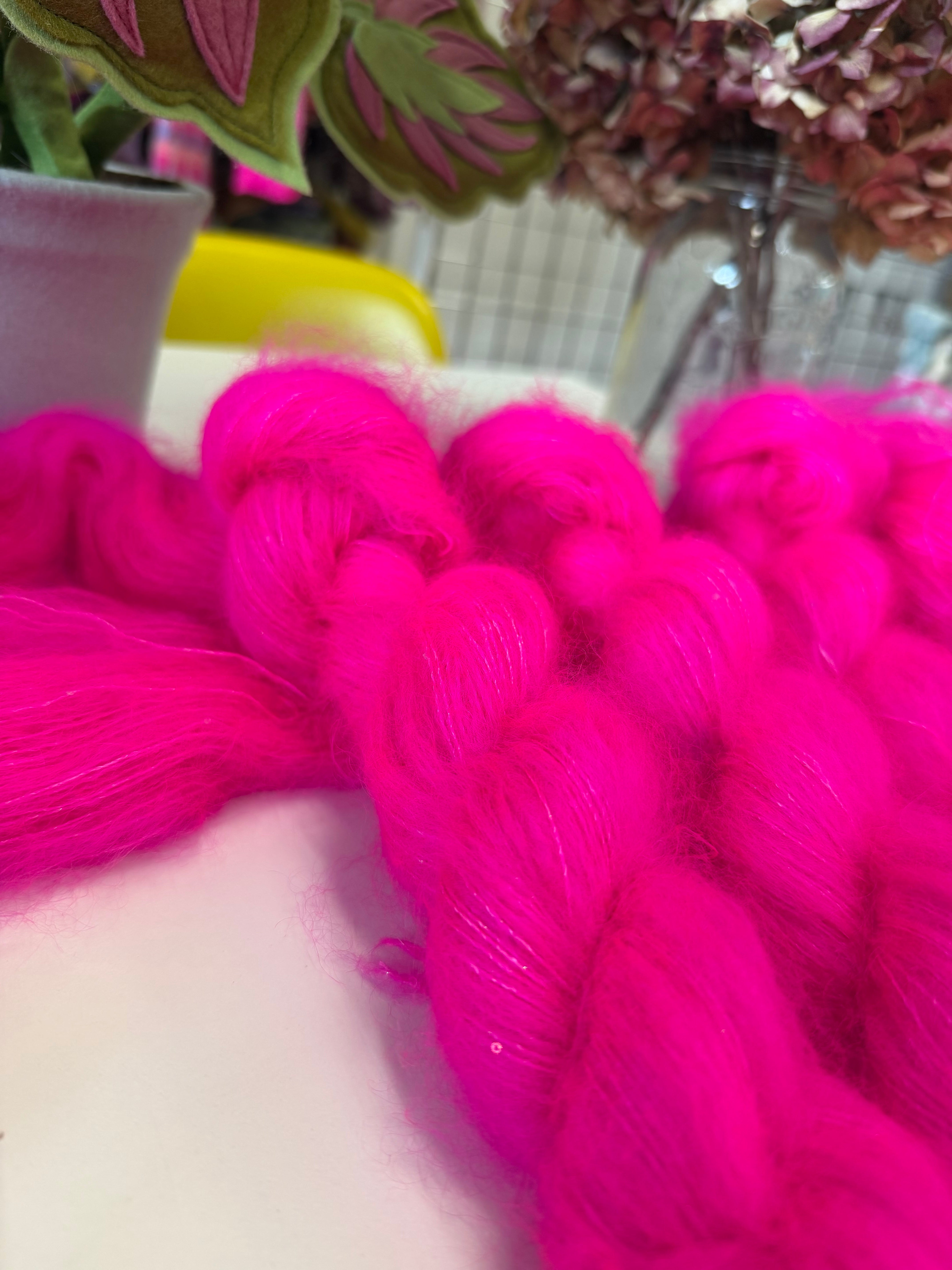 New yarn base- sequin mohair!