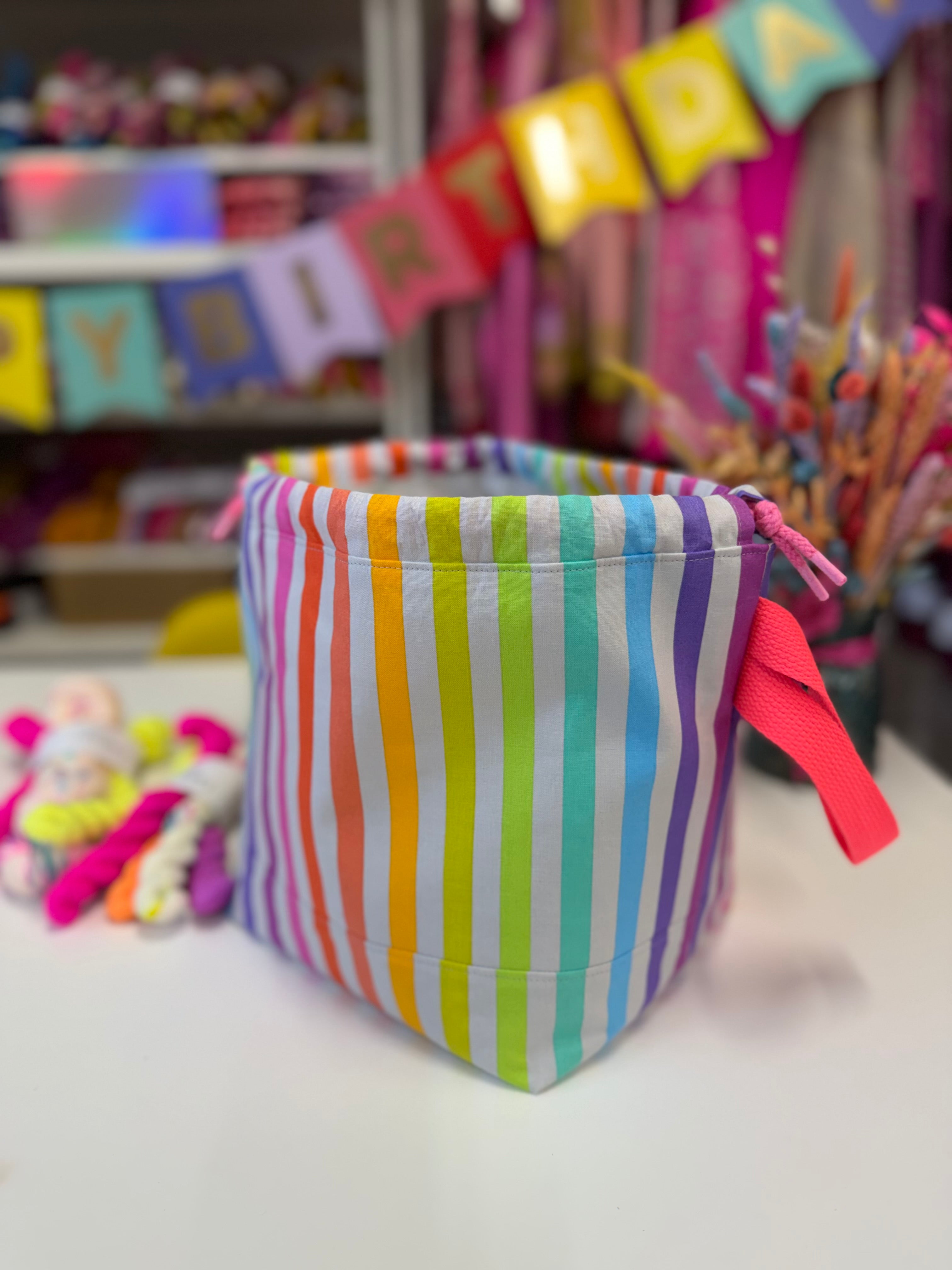 Made to order - Project Bag Style 01 - Rainbow Stripes