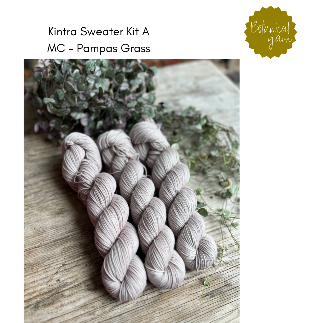 Kintra Sweater kit by Rebecca Clow - 4ply Fingering weight ADVENT  version using 24 x 20g mini skeins