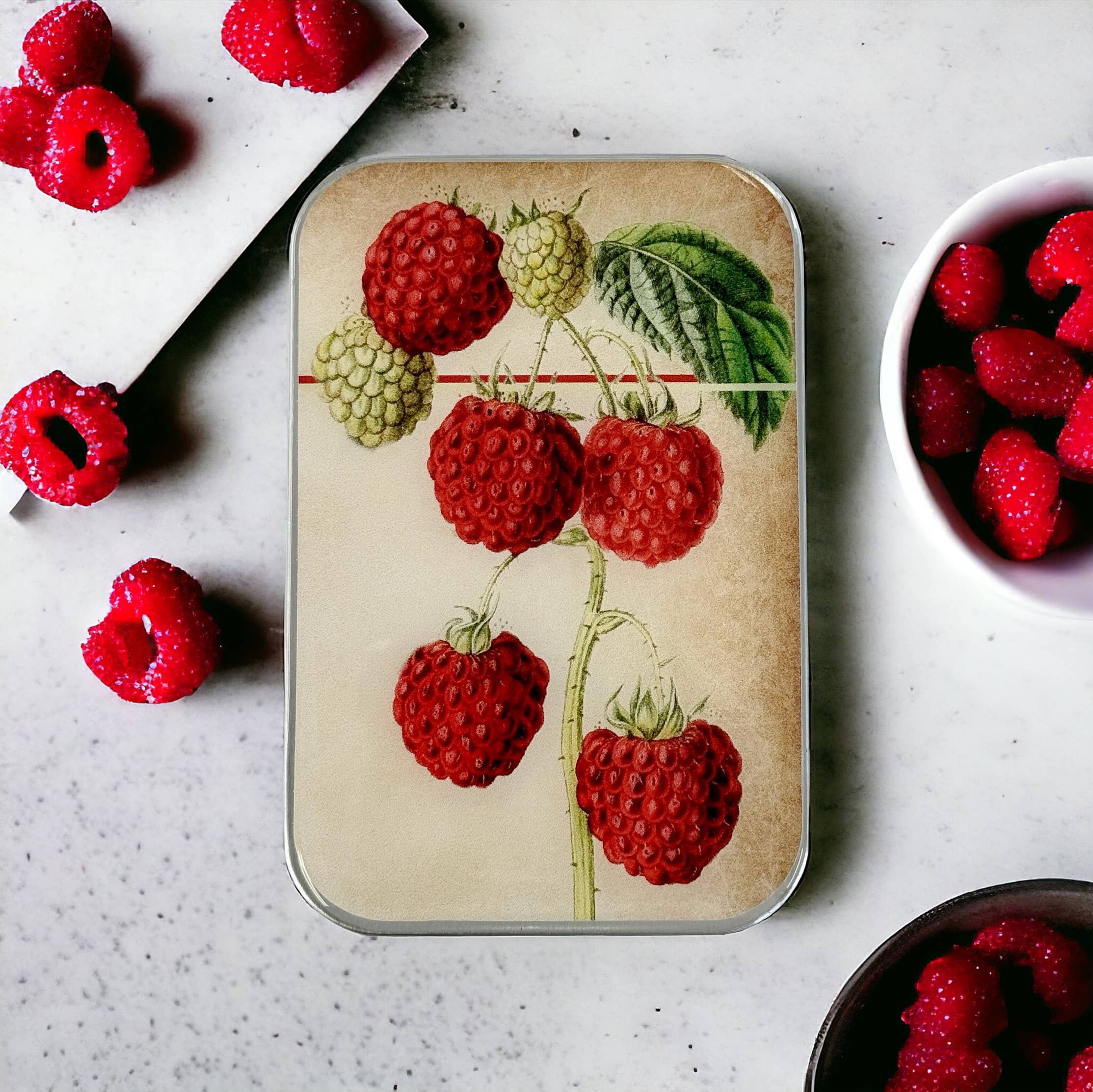 Raspberry LARGE, Notions tin, Stitch marker tin