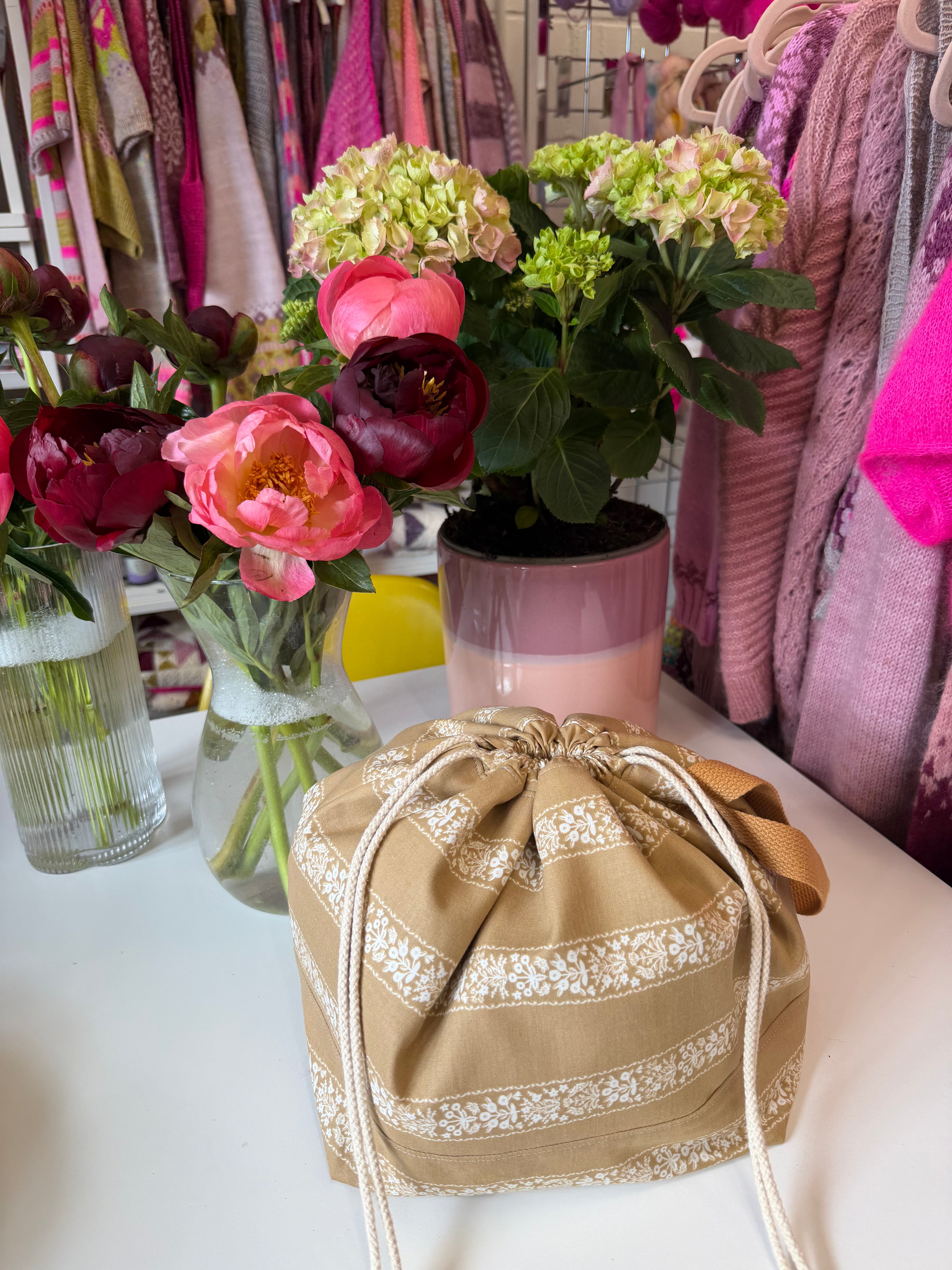 Made to order  - Project Bag Style 01 -  Mustard Trellis