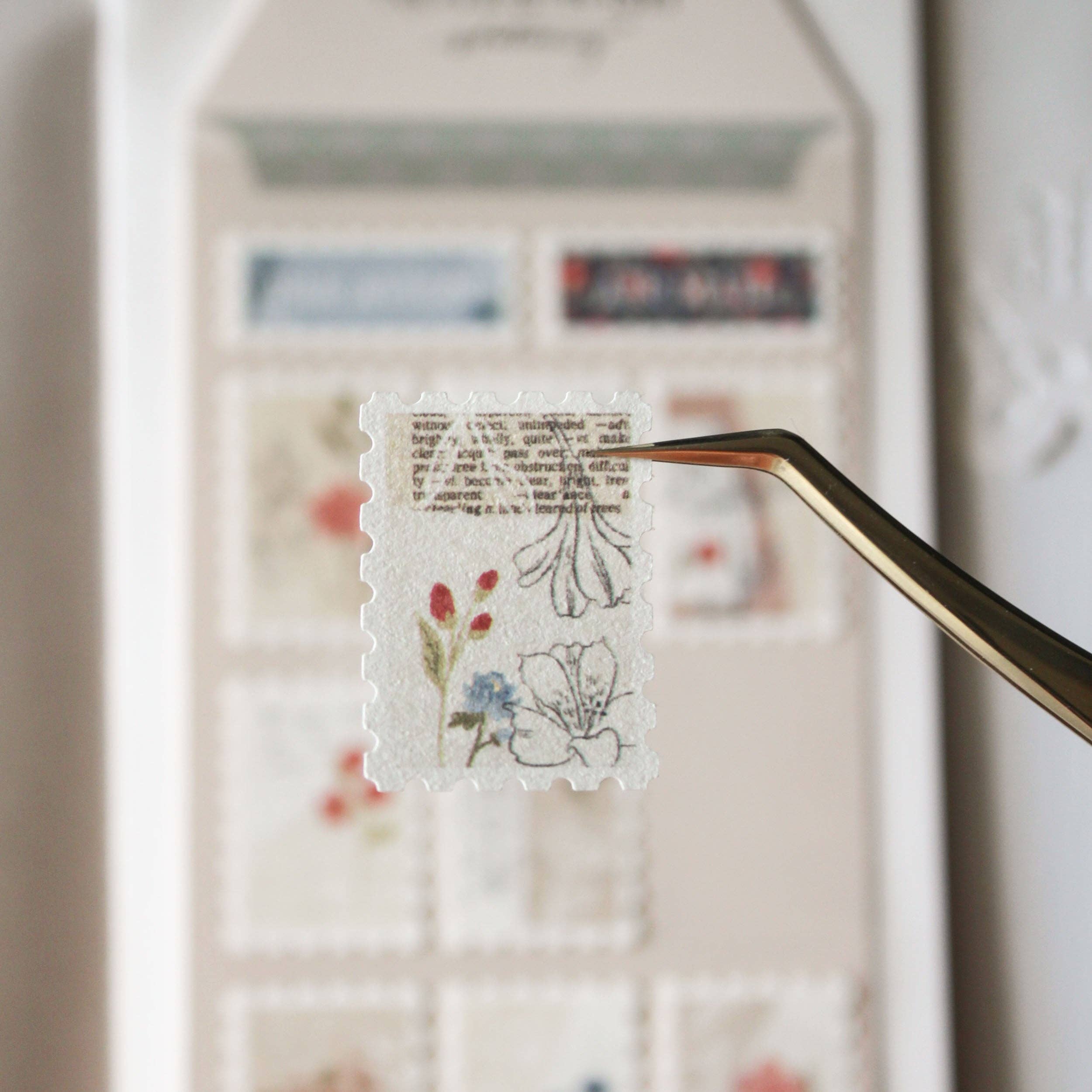 Floral Letters Stamp Stickers - Flower Stamp Stickers