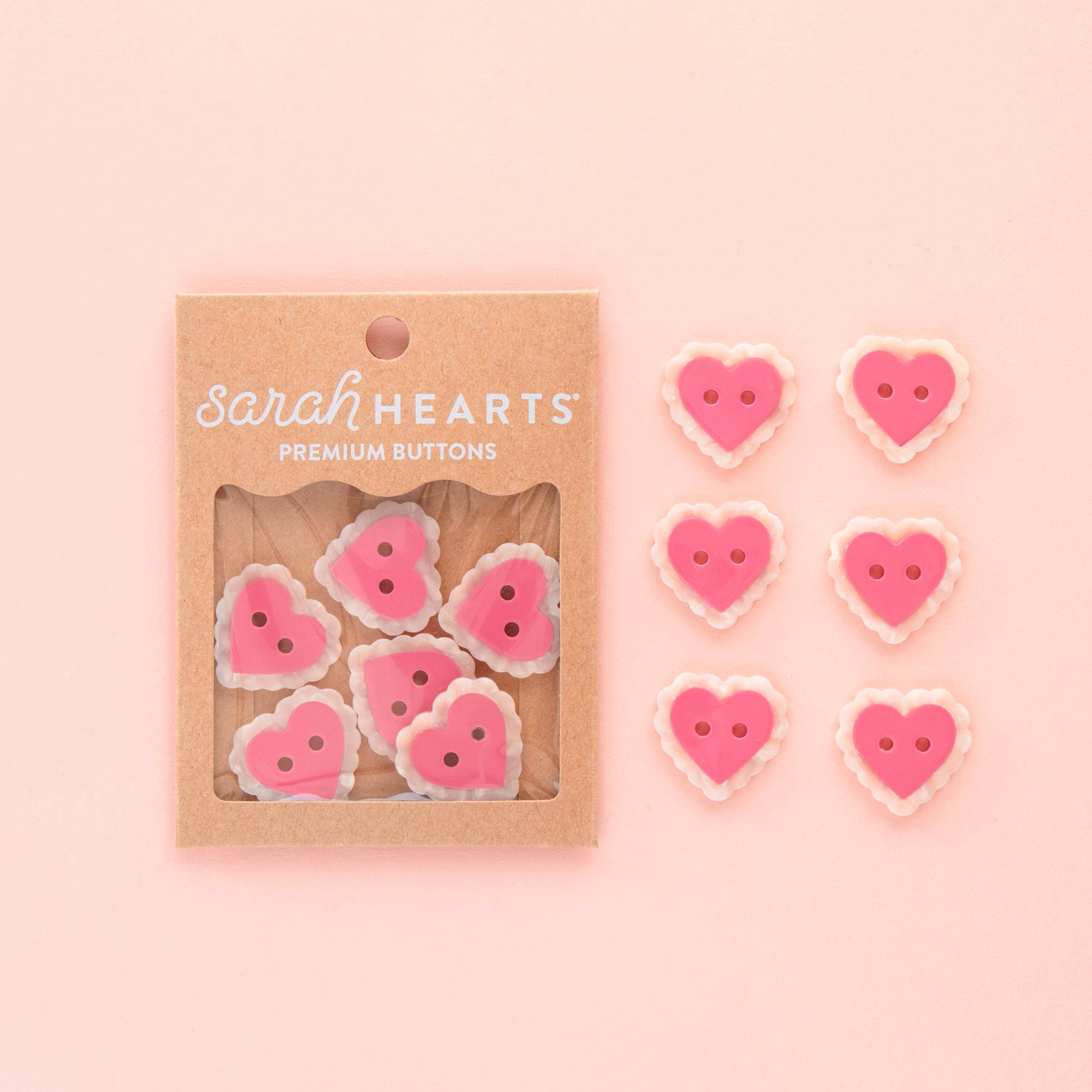 Pink Sweet Heart Large 1" Buttons