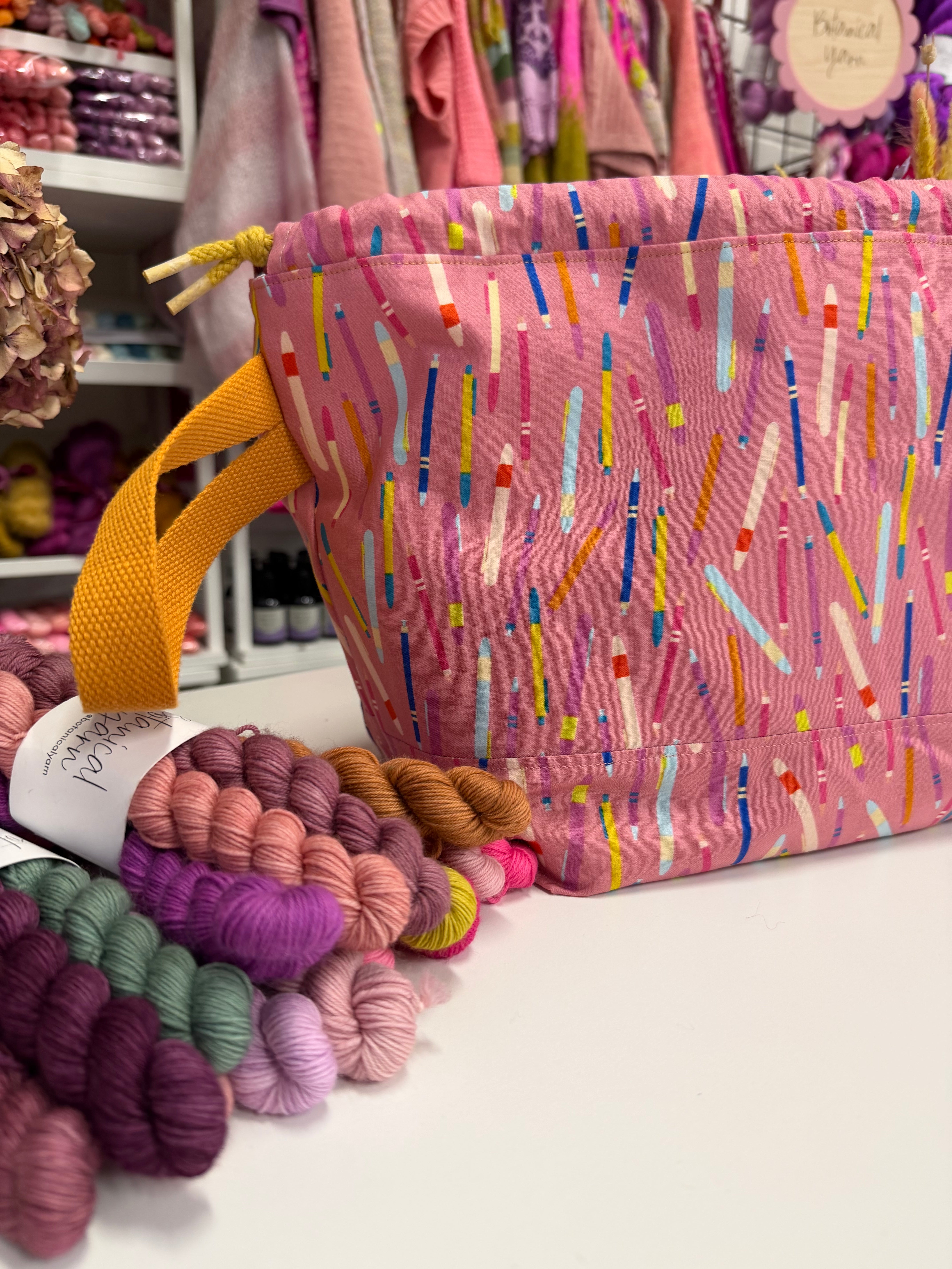 Made to order - Project Bag Style 01 - Mauve Pens