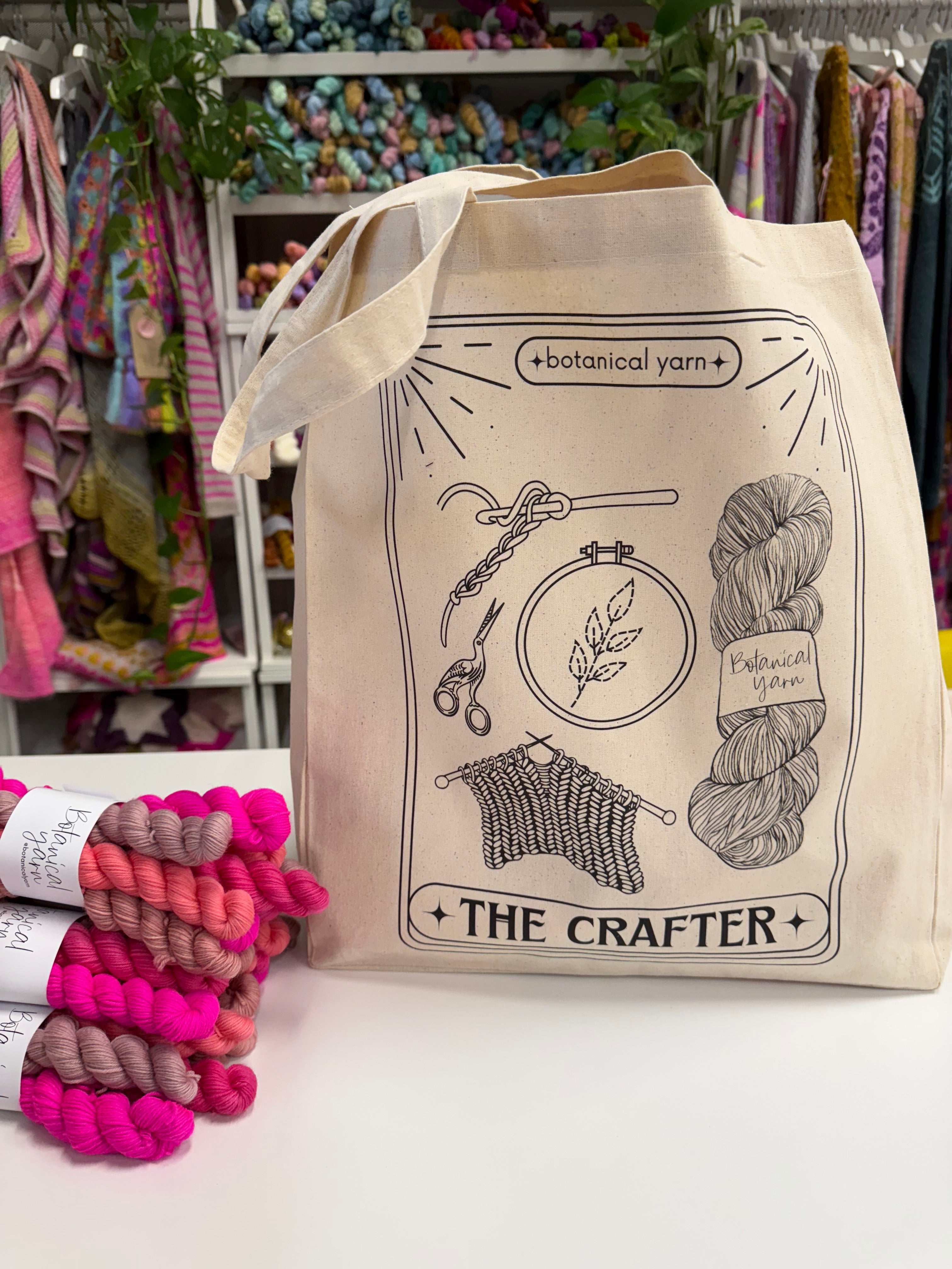 Botanical Yarn Canvas Tote bag - The Crafter