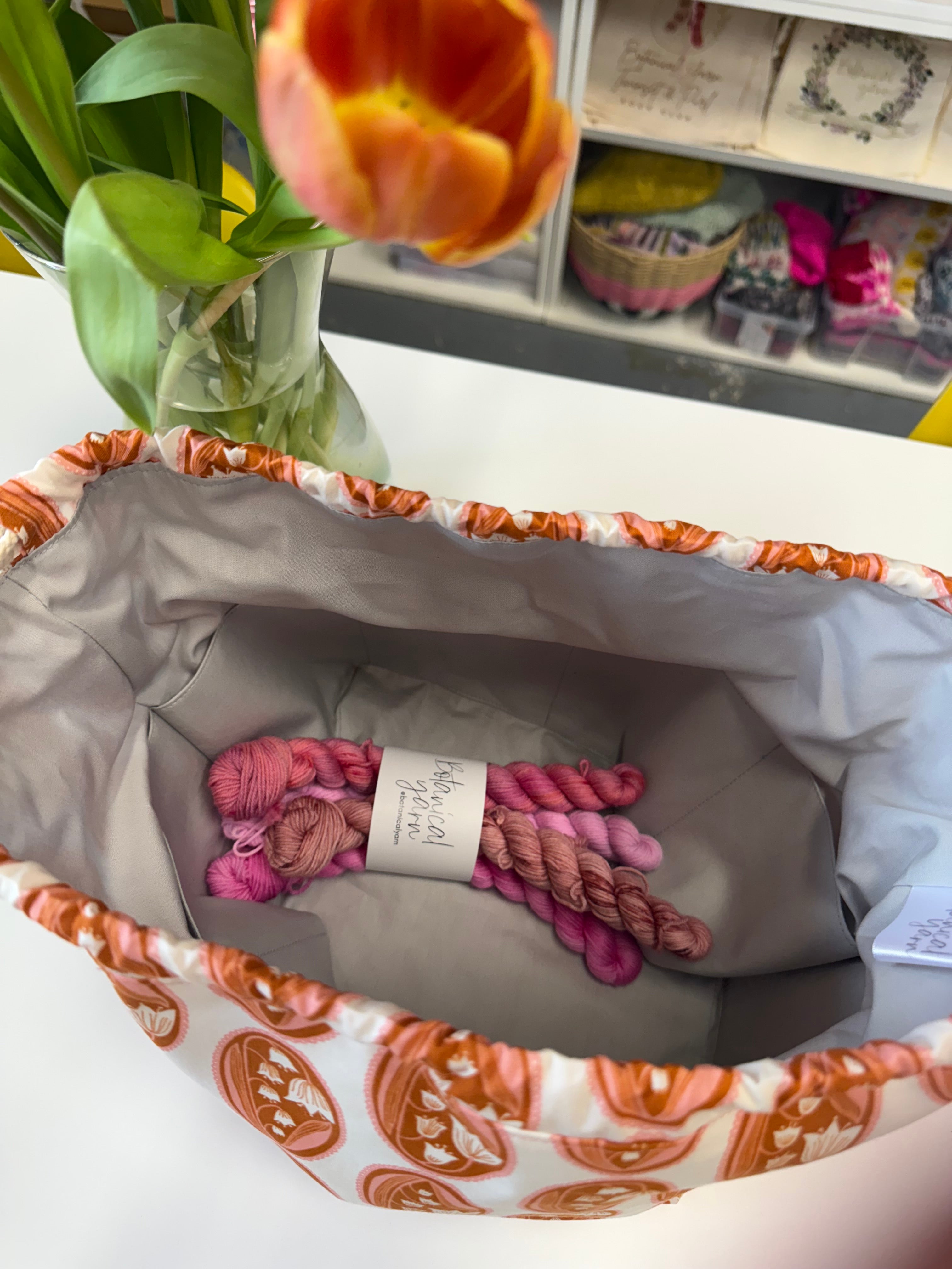 Ready to ship - Project Bag Style 01 - Lily of the Valley