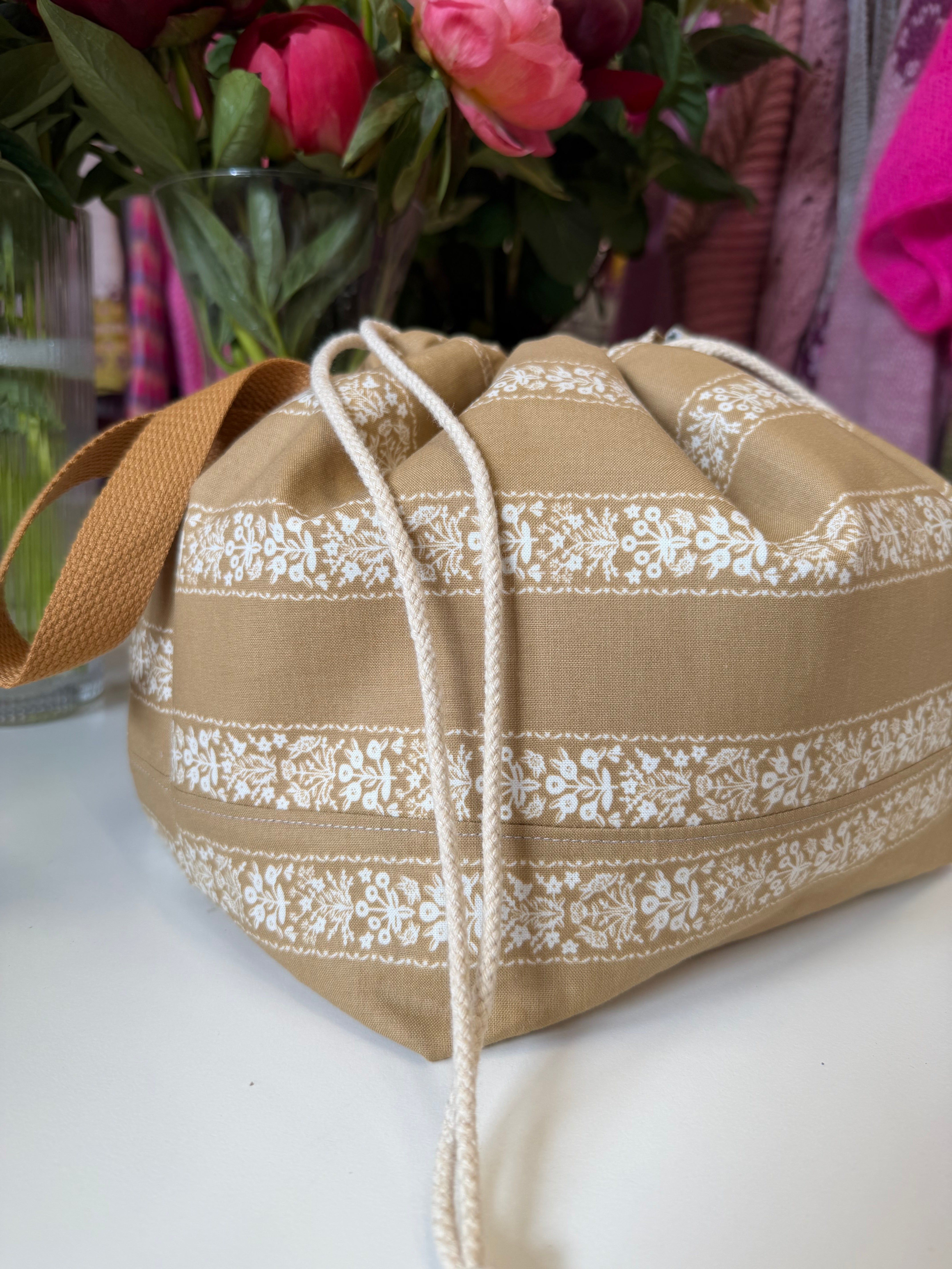 Made to order  - Project Bag Style 01 -  Mustard Trellis
