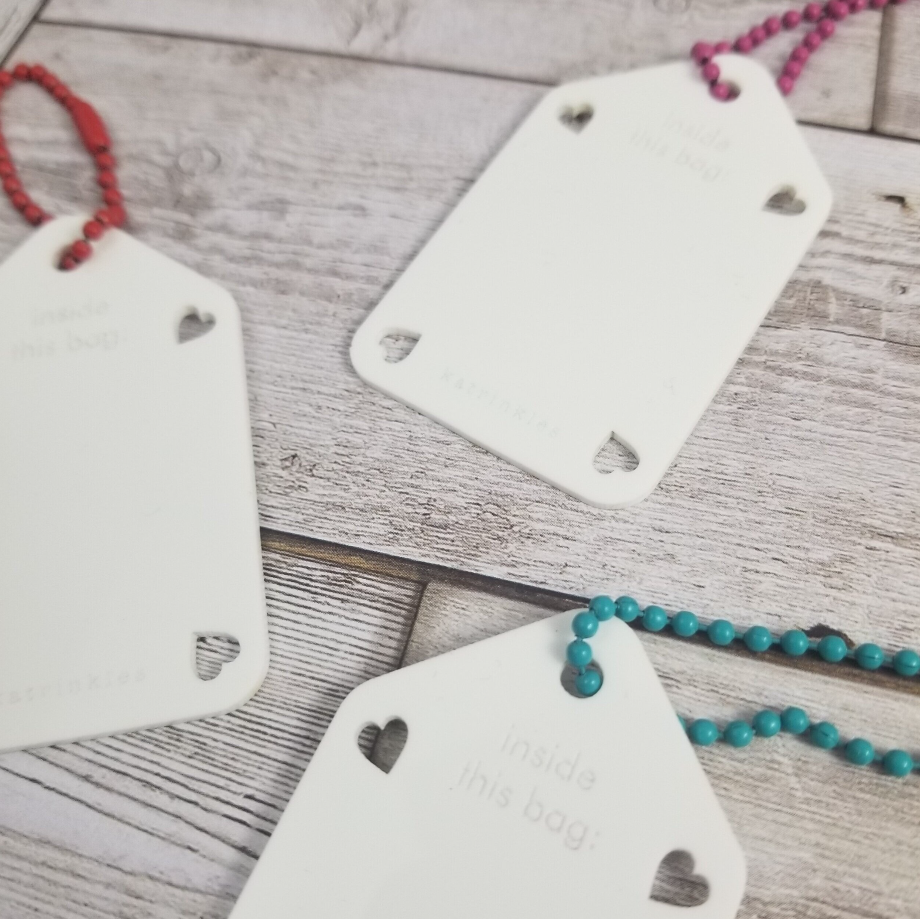 Katrinkles Write On / Wipe Off Acrylic White Project Bag Tags