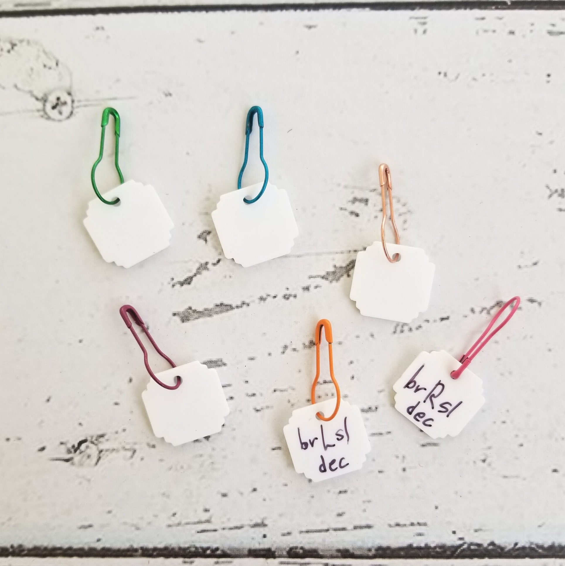 Katrinkles Write On / Wipe Off White Stitch Marker Set