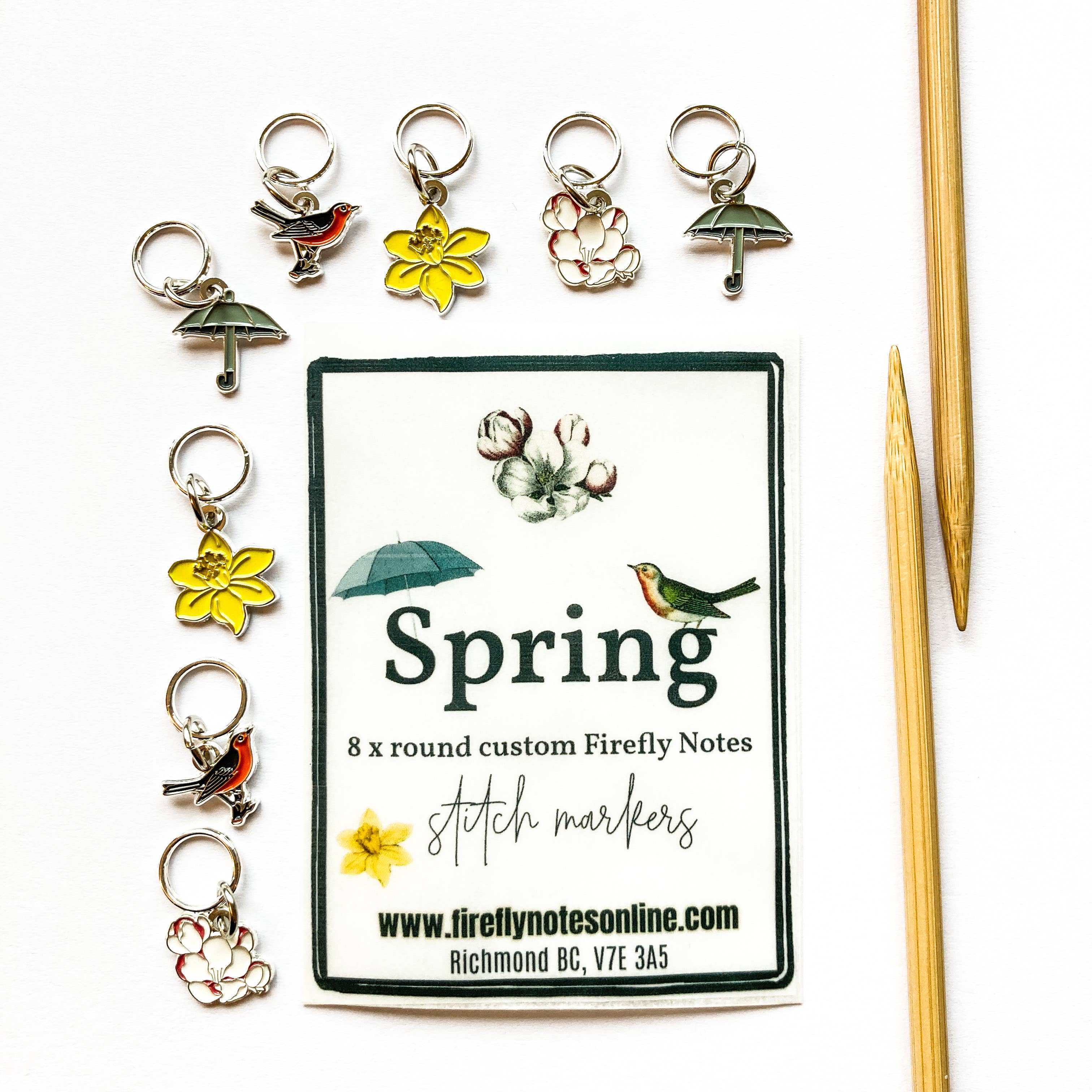 Spring stitch markers for knitting
