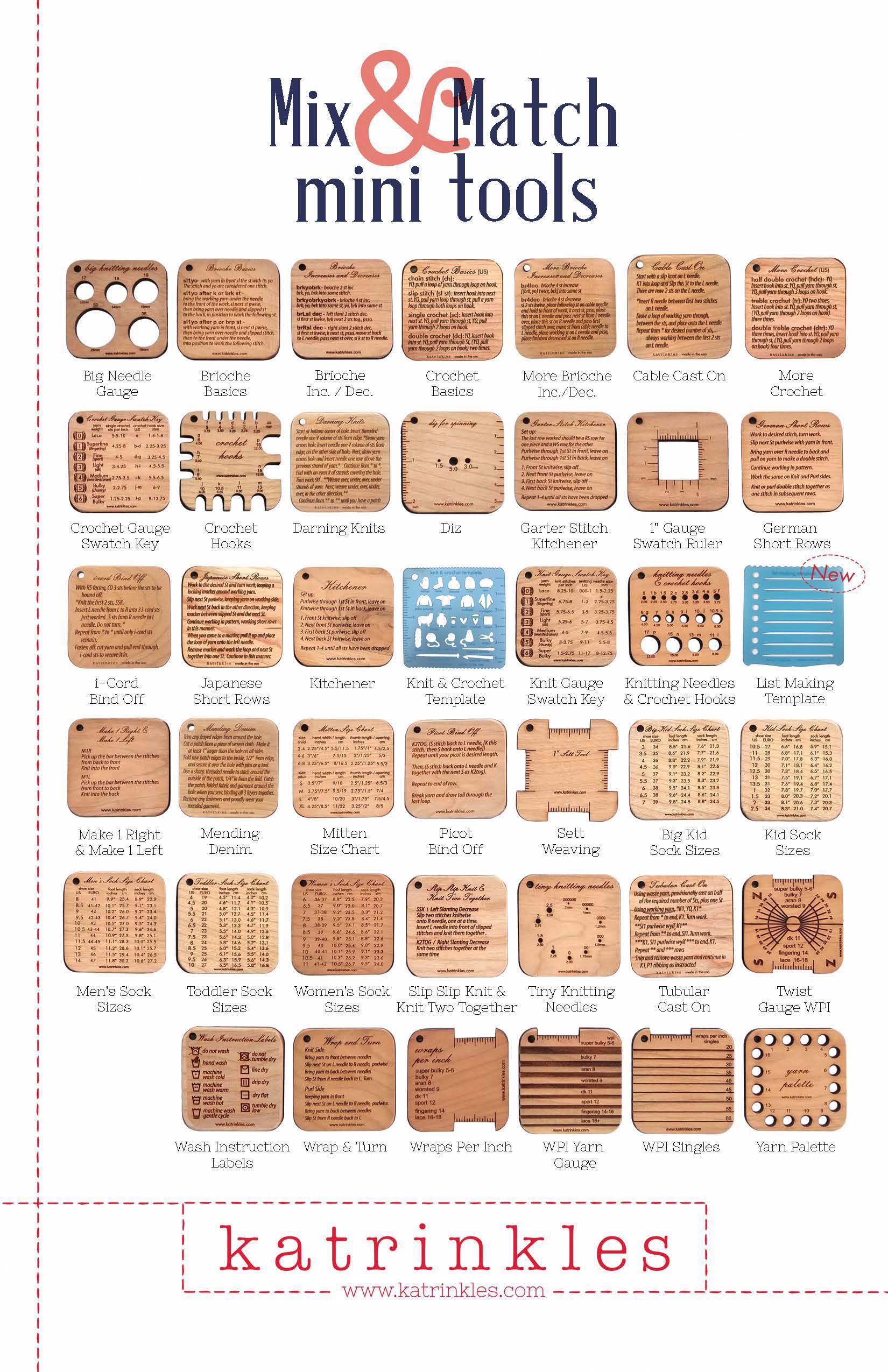 Knit Gauge Swatch Key Mini Tool