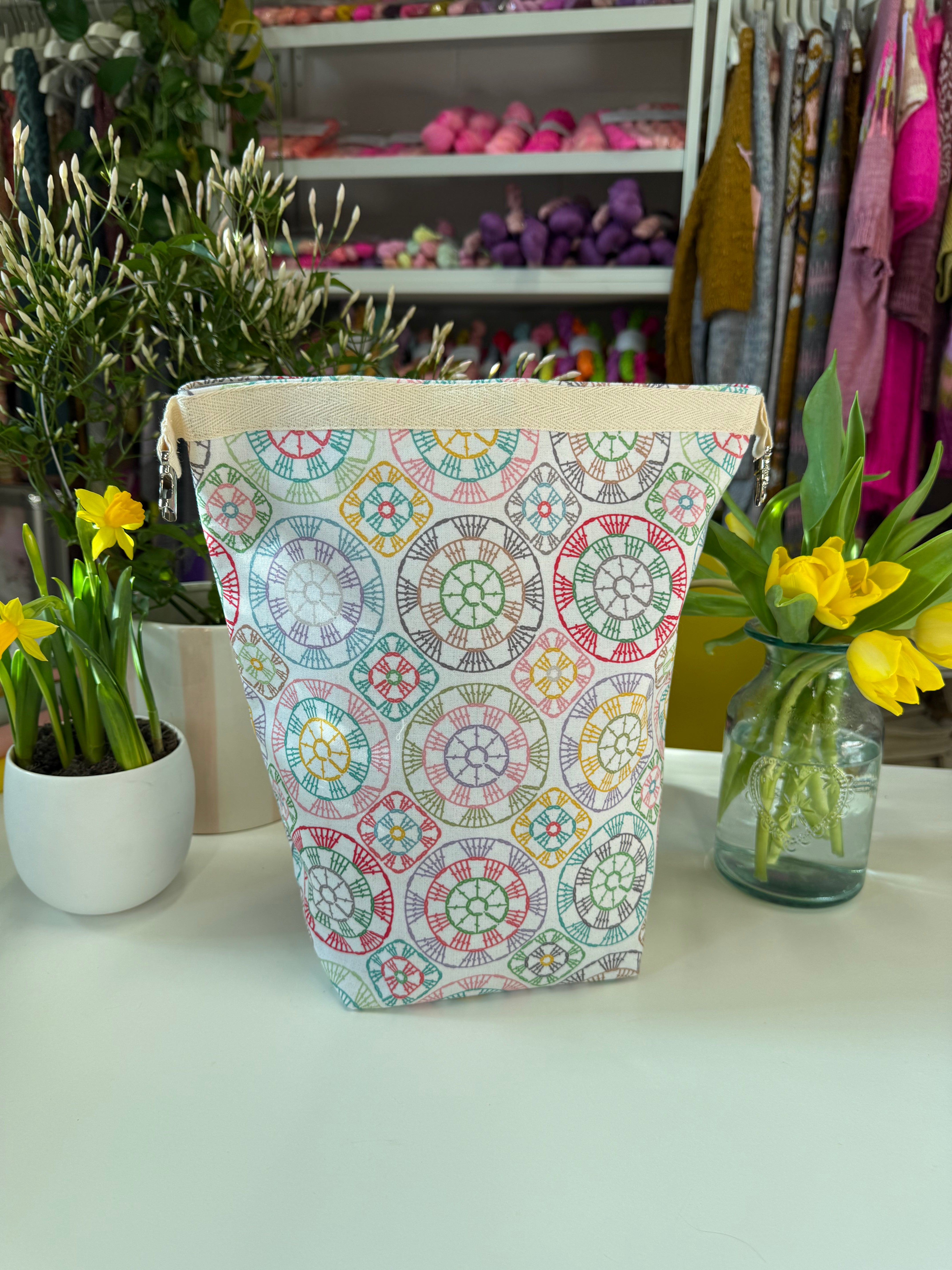 Made to order - Project Bag Style 04 - Roll Top - Crochet Pattern