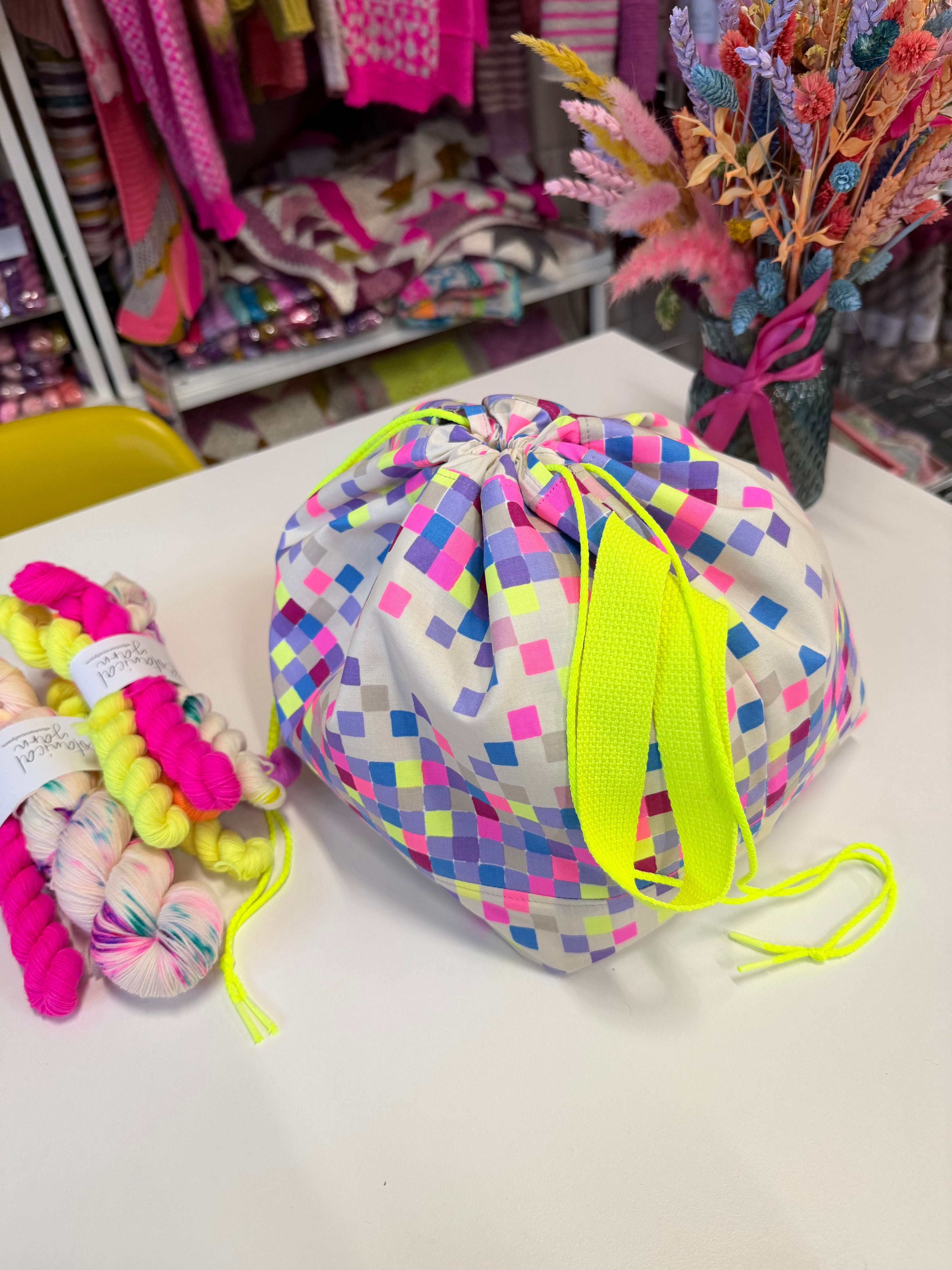 Made to order - Project Bag Style 01 - Neon Pixels