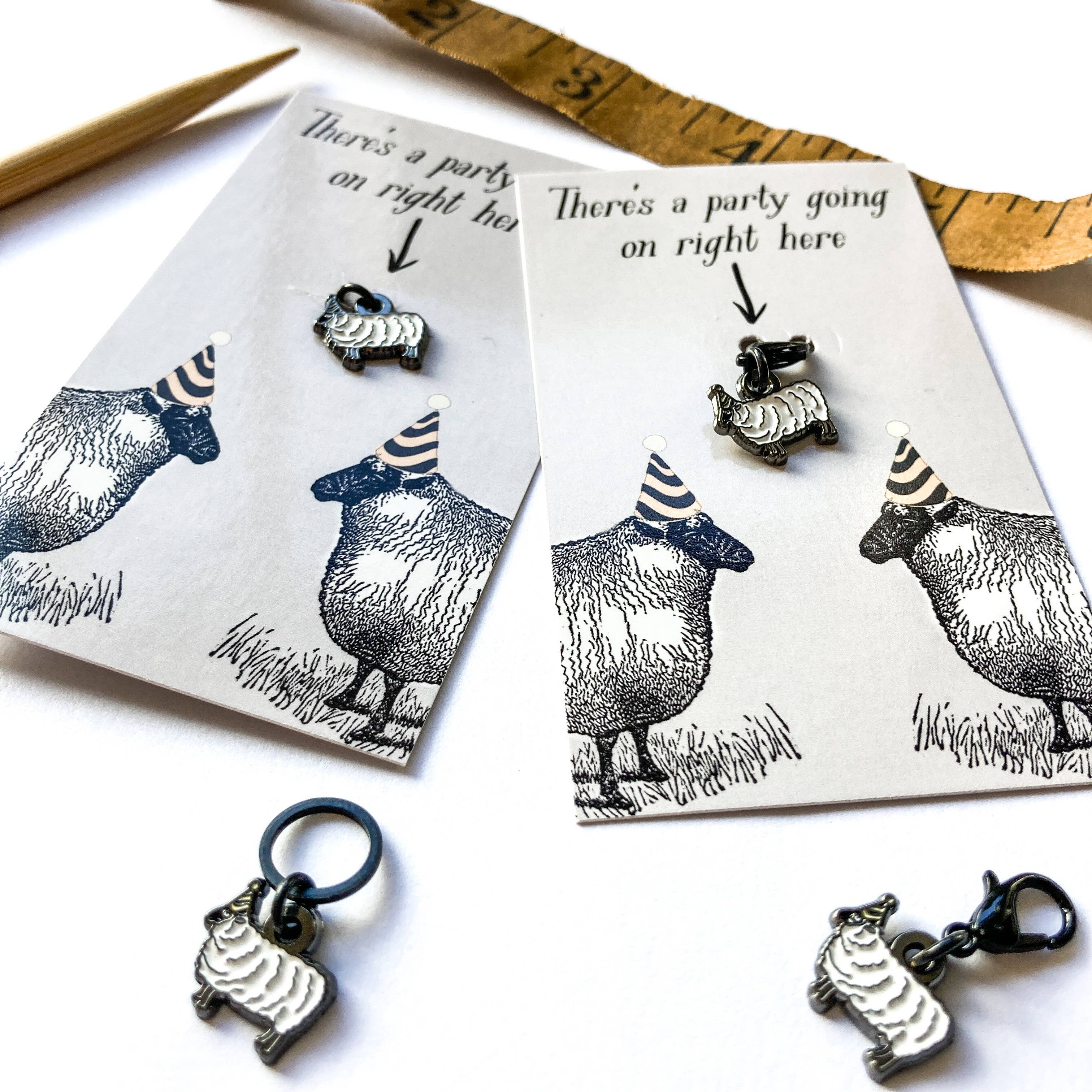 Party sheep stitch marker or progress keeper