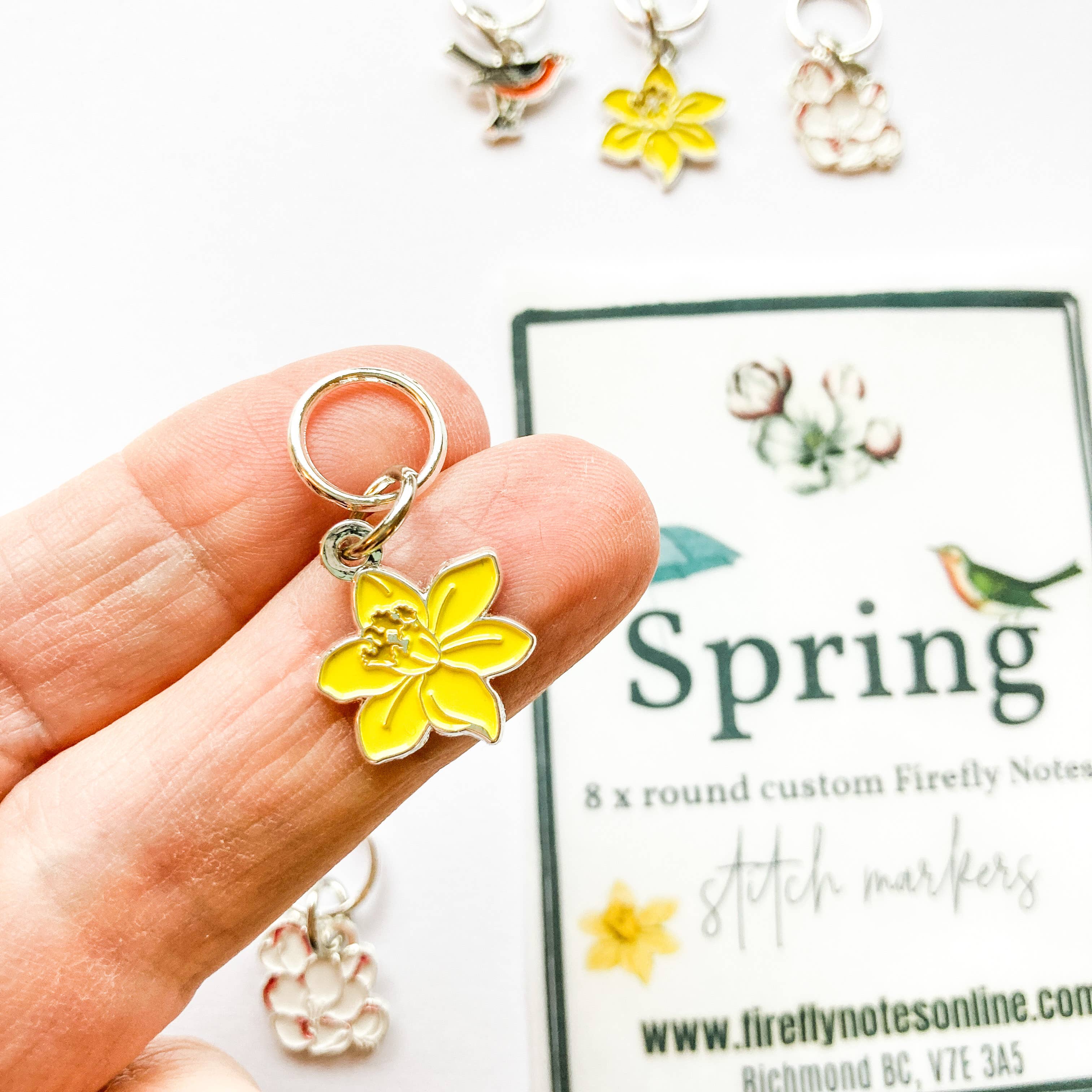 Spring stitch markers for knitting