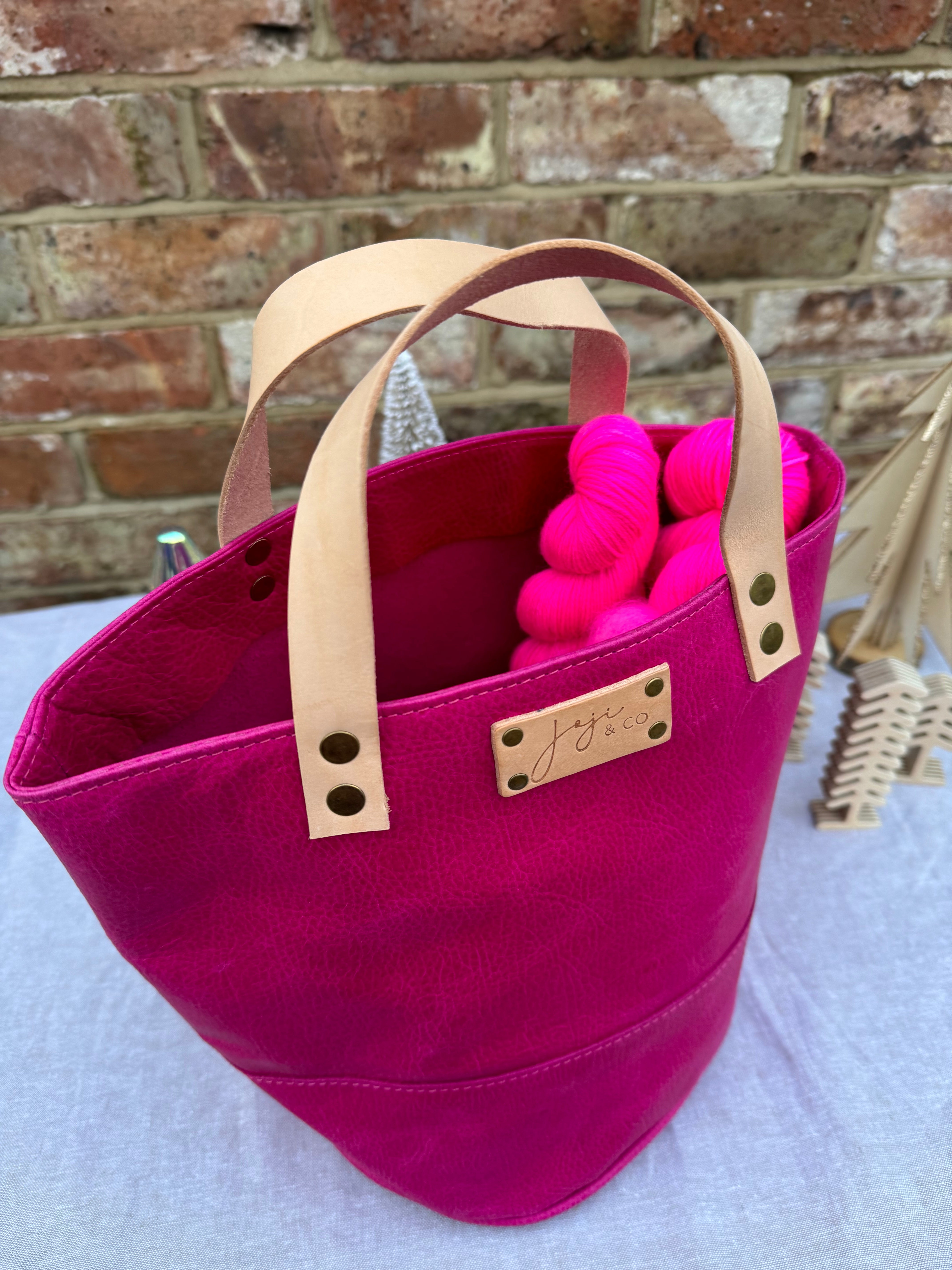 Joji & Co Hot Pink Pampa Leather bag