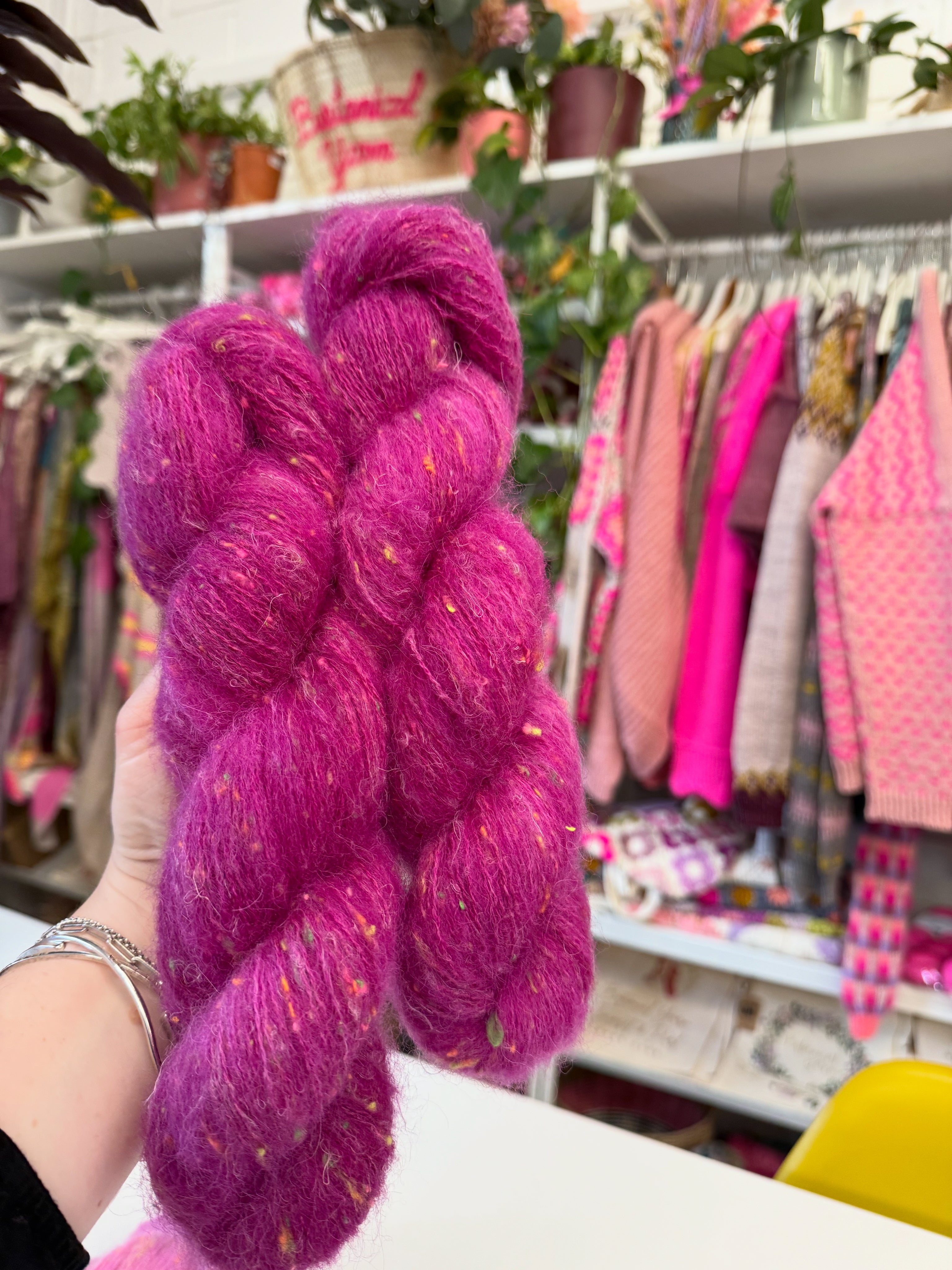 Ready to ship - Anemone 'Bordeaux' Neon Nep Fluff – botanical yarn