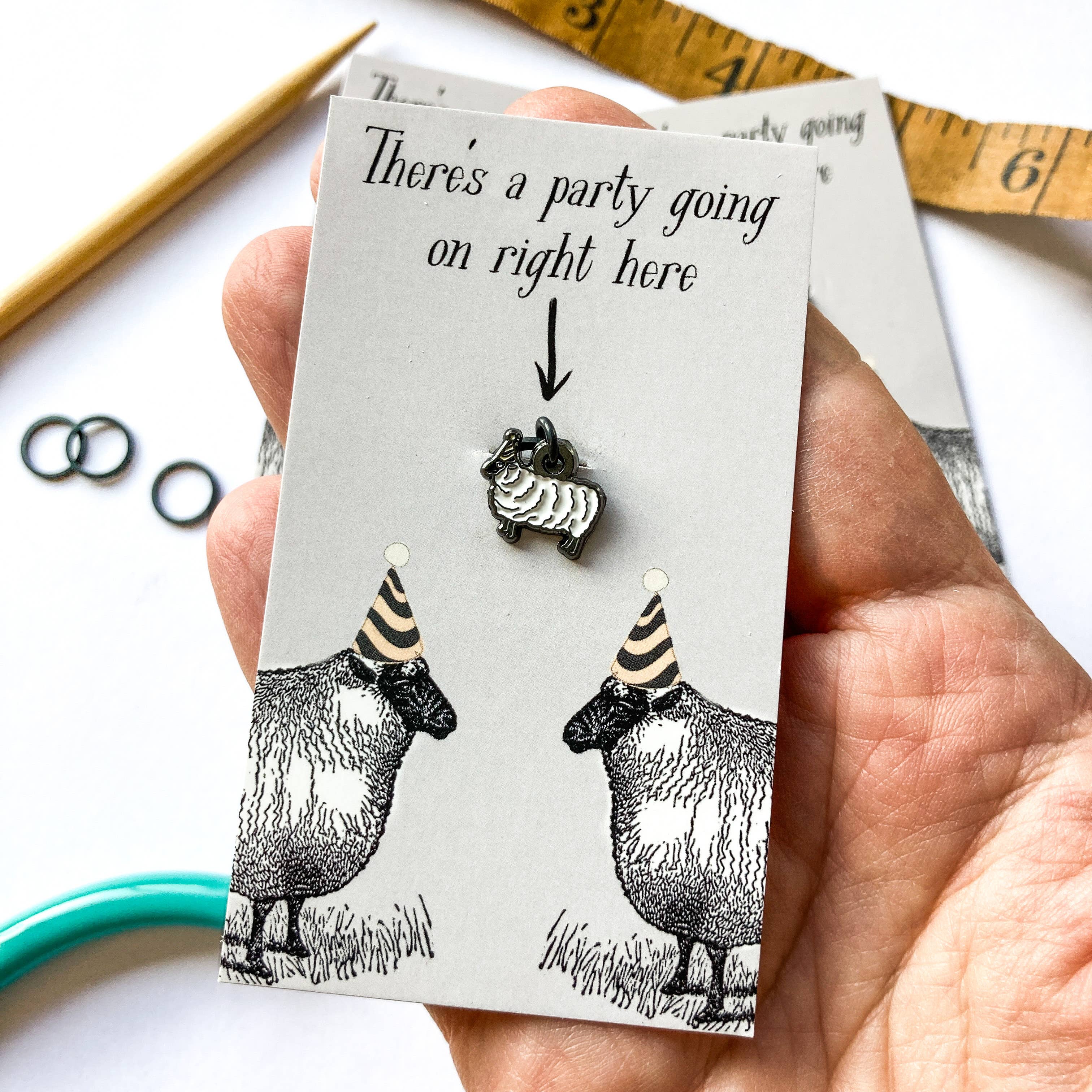 Party sheep stitch marker or progress keeper