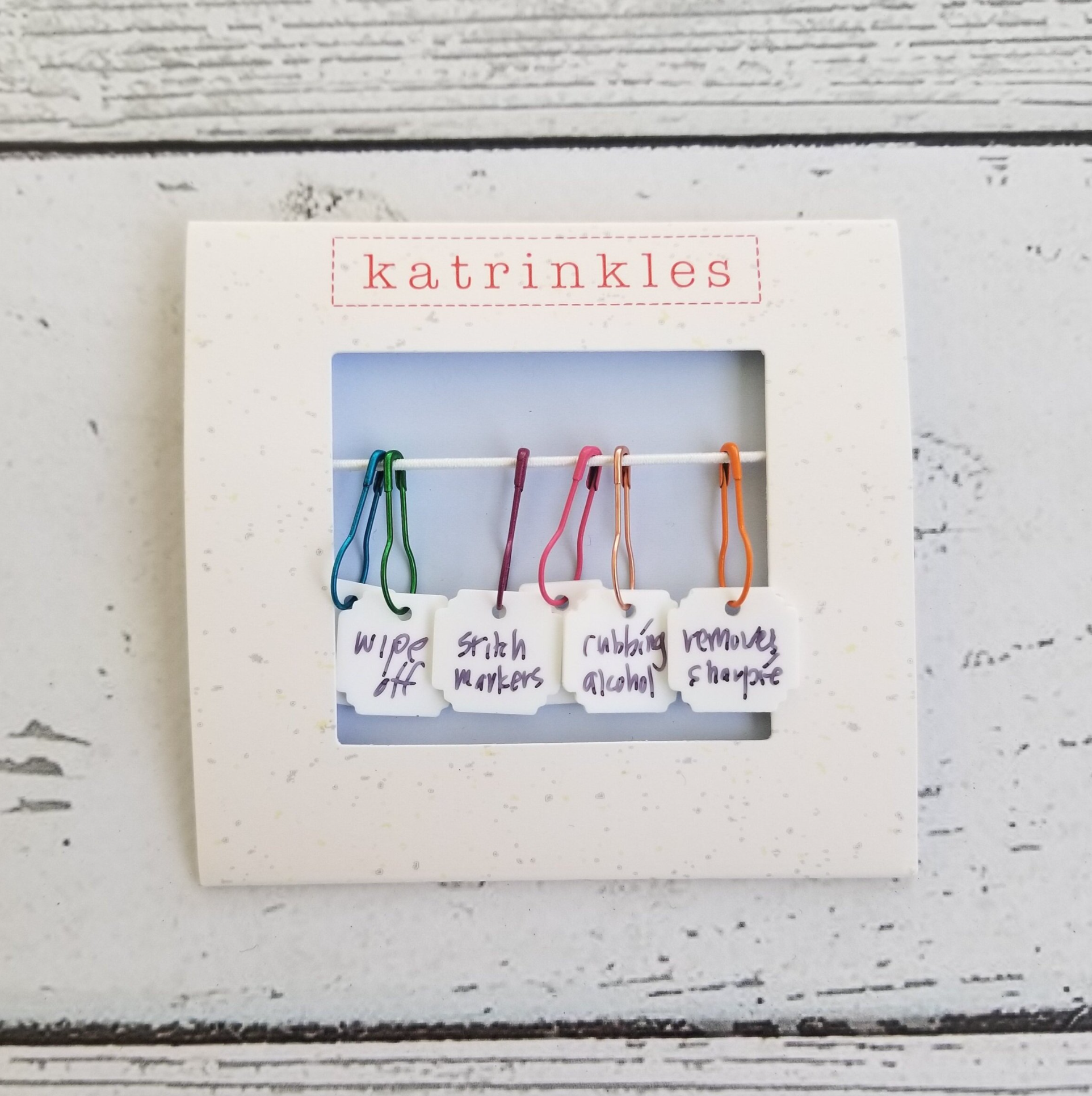 Katrinkles Write On / Wipe Off White Stitch Marker Set