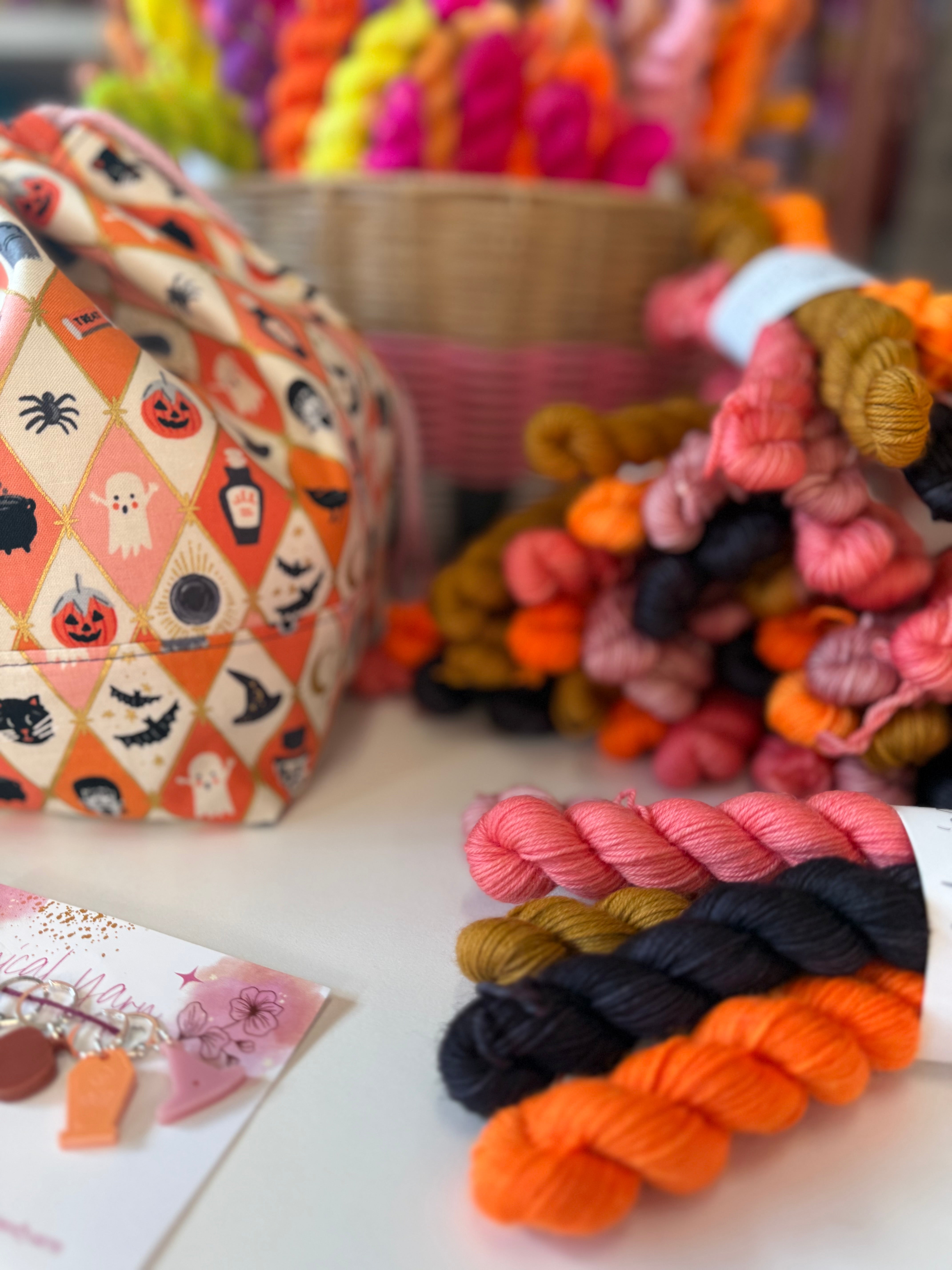 Ready to ship - Halloween Collection - Harlequin Ghouls - 5 x 20g Mini Skein Set