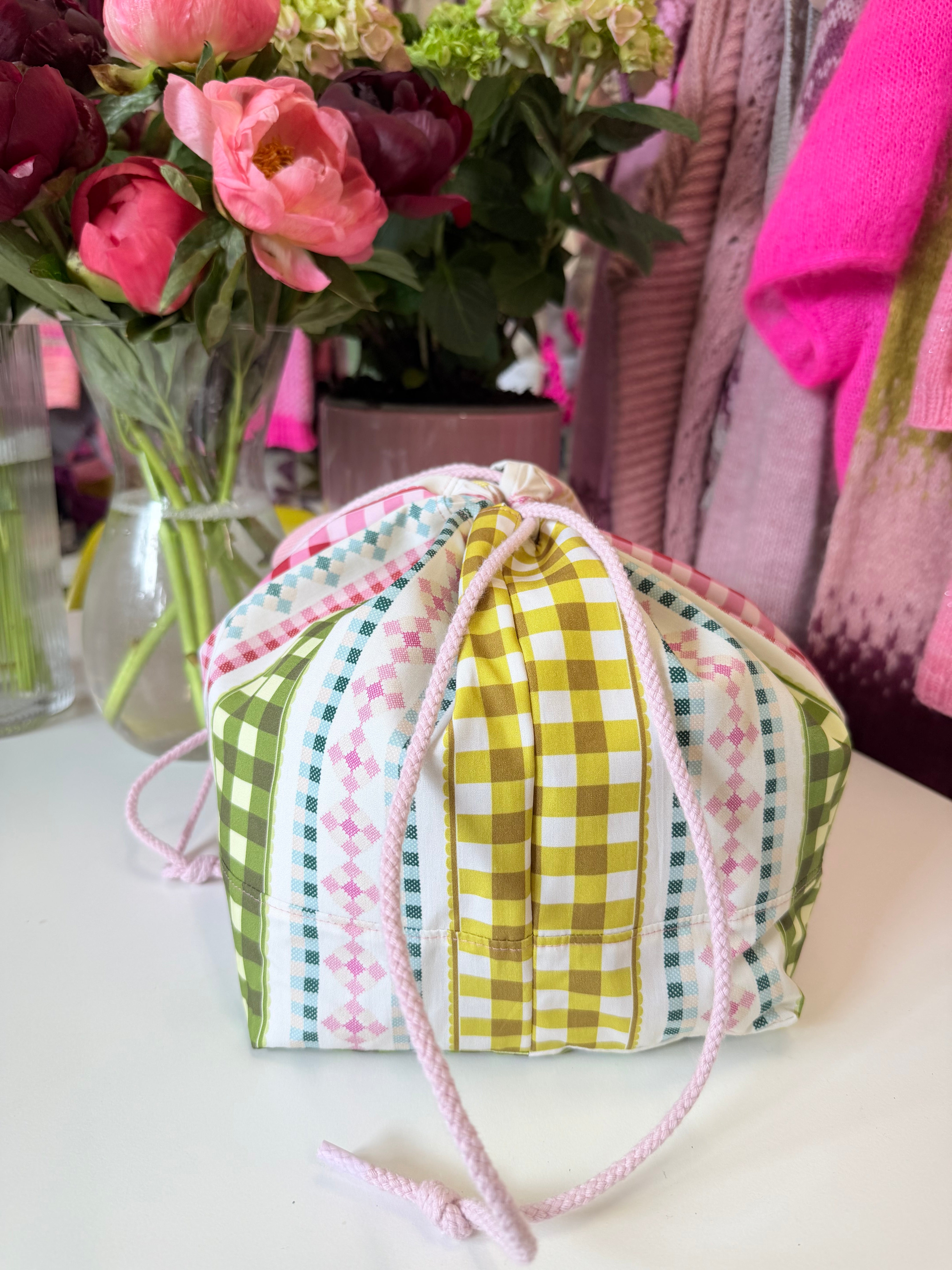 Made to order -  Project Bag Style 01 -  Cross Stitch Gingham