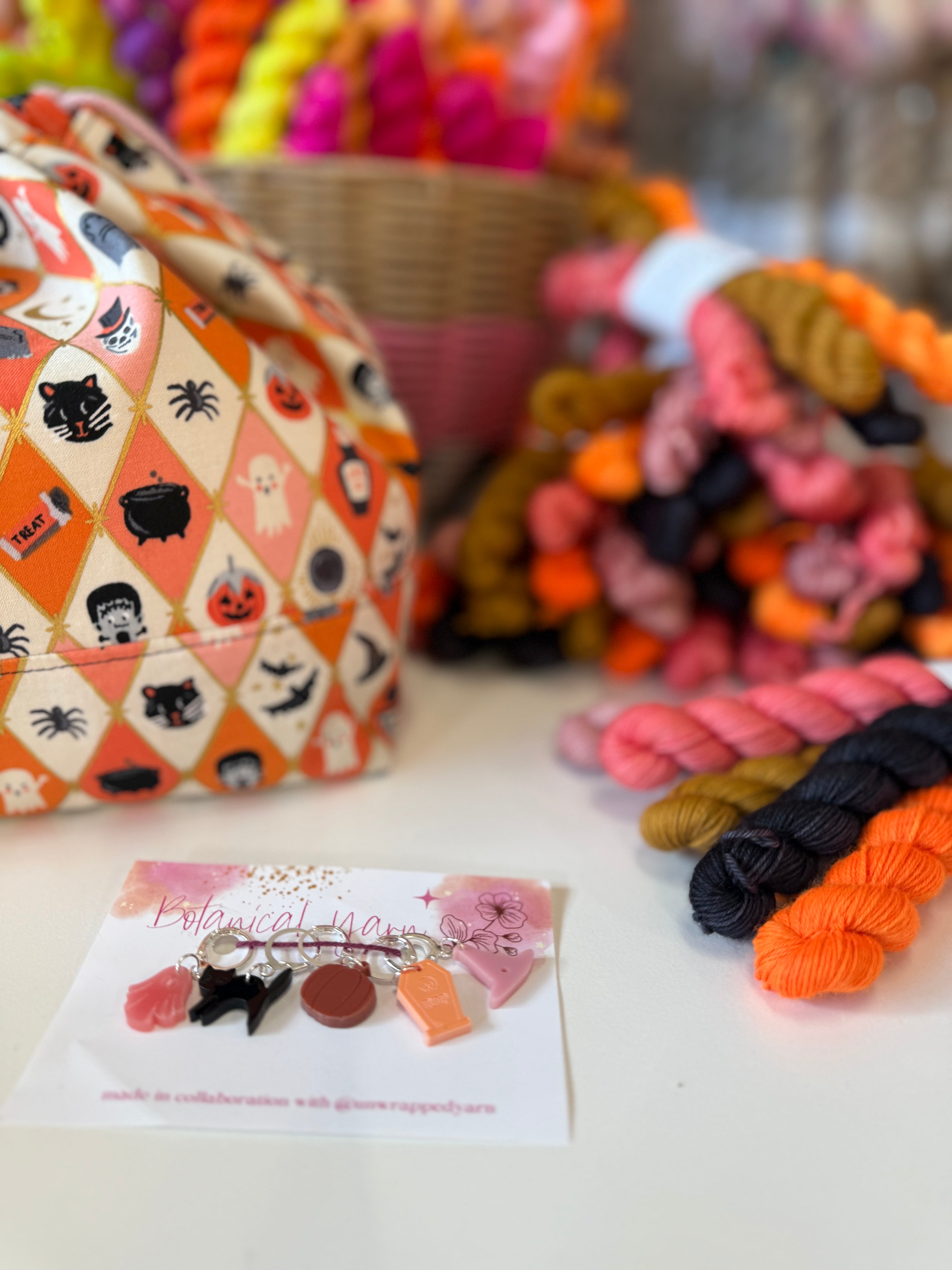 Ready to ship - Halloween Collection - Harlequin Ghouls - 5 x 20g Mini Skein Set