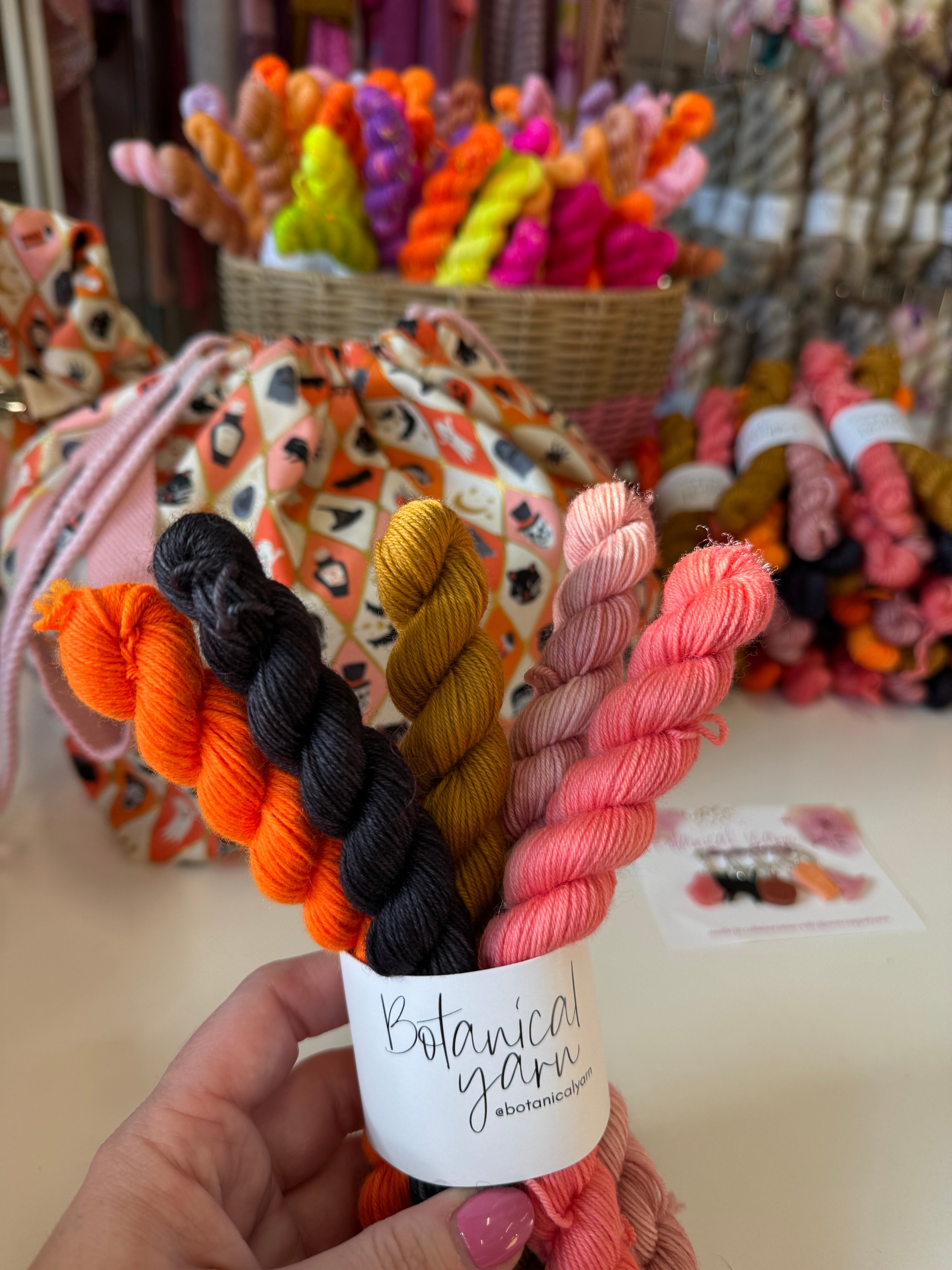Ready to ship - Halloween Collection - Harlequin Ghouls - 5 x 20g Mini Skein Set
