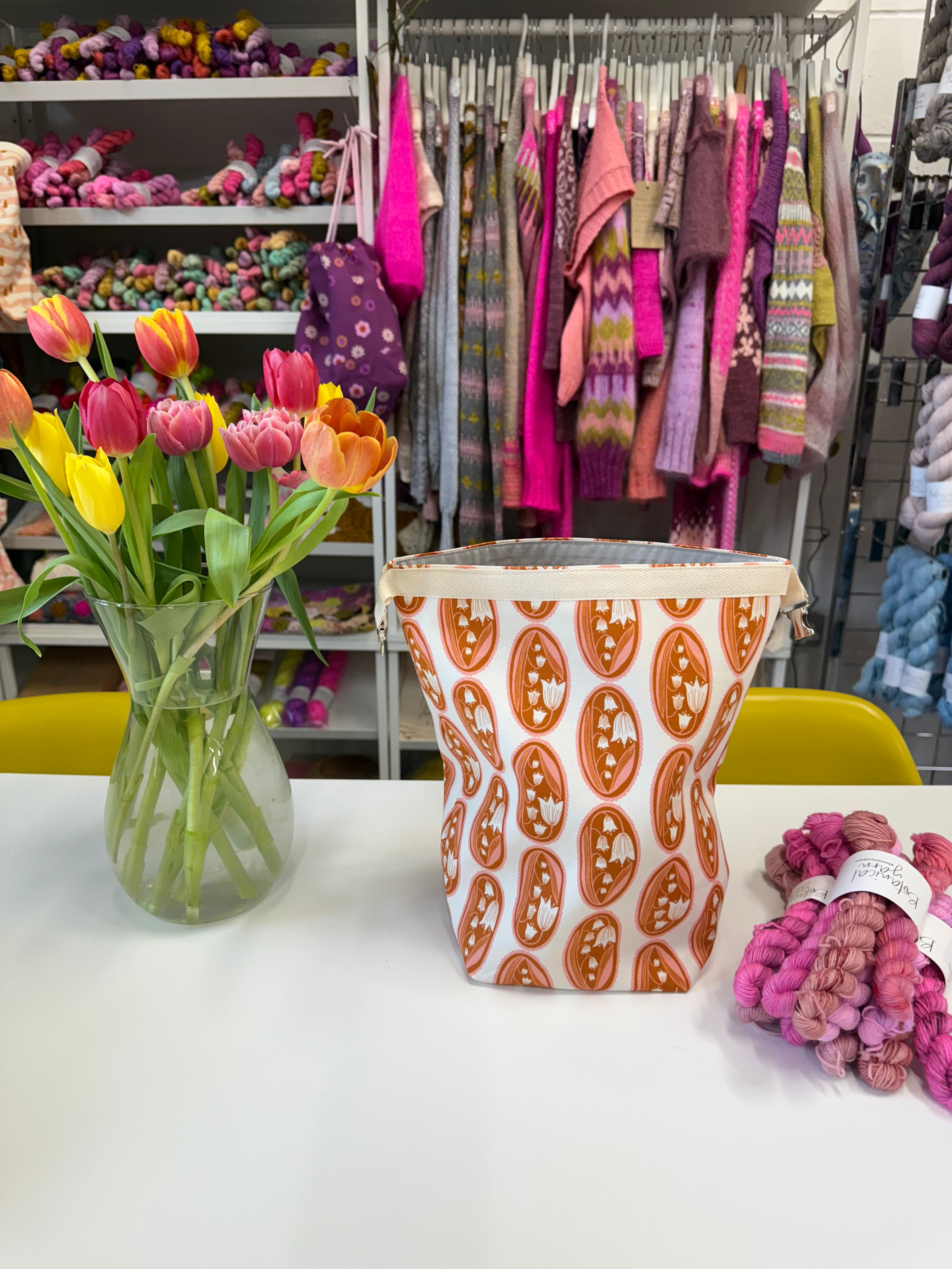 Made to order - Project Bag Style 04 - Roll Top - Lily of the Valley