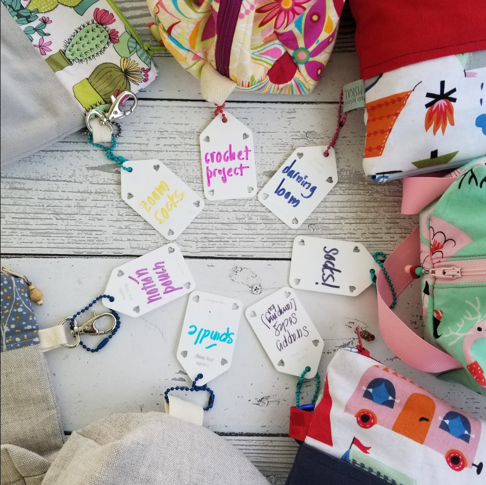 Katrinkles Write On / Wipe Off Acrylic White Project Bag Tags