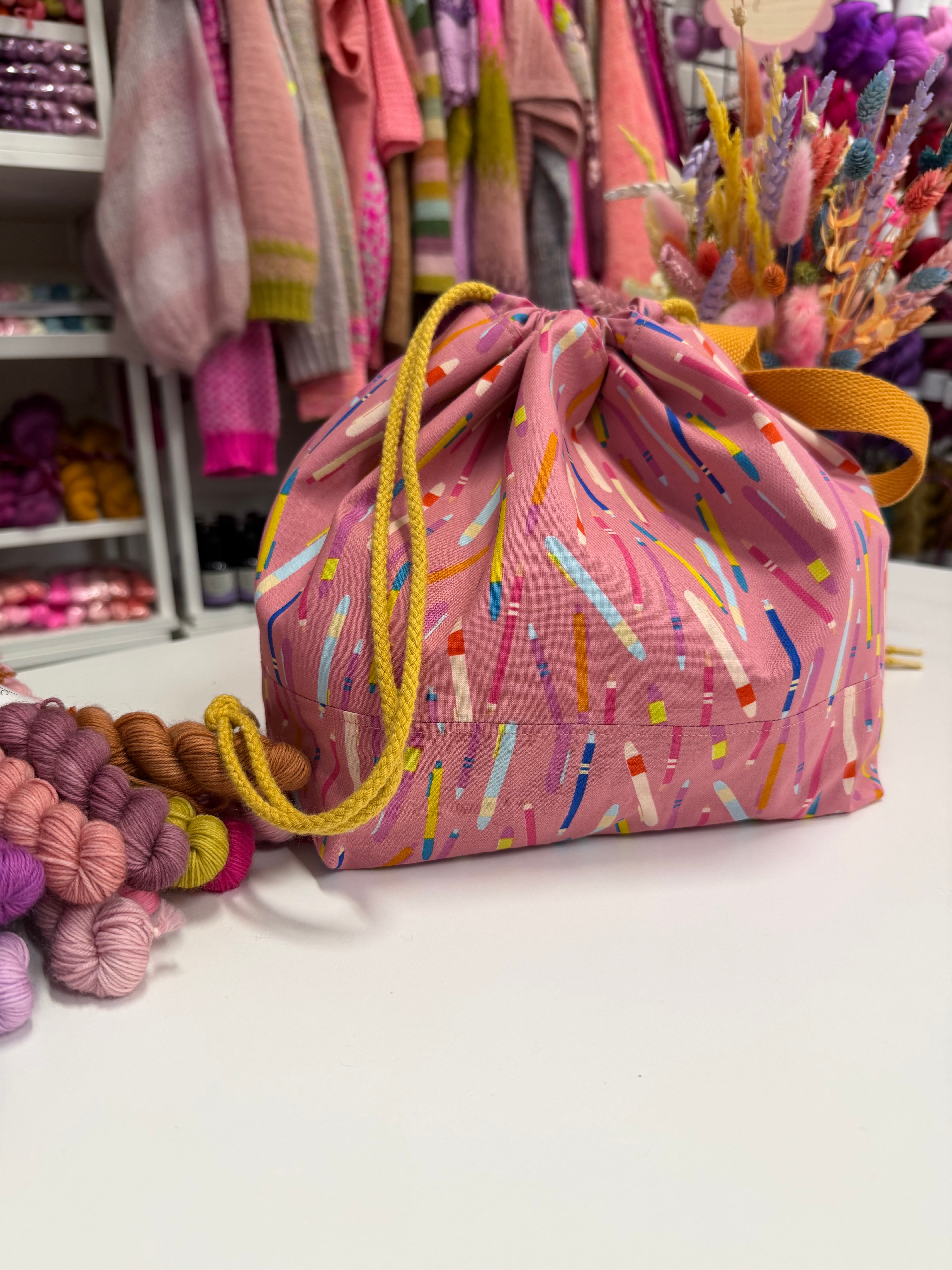 Made to order - Project Bag Style 01 - Mauve Pens