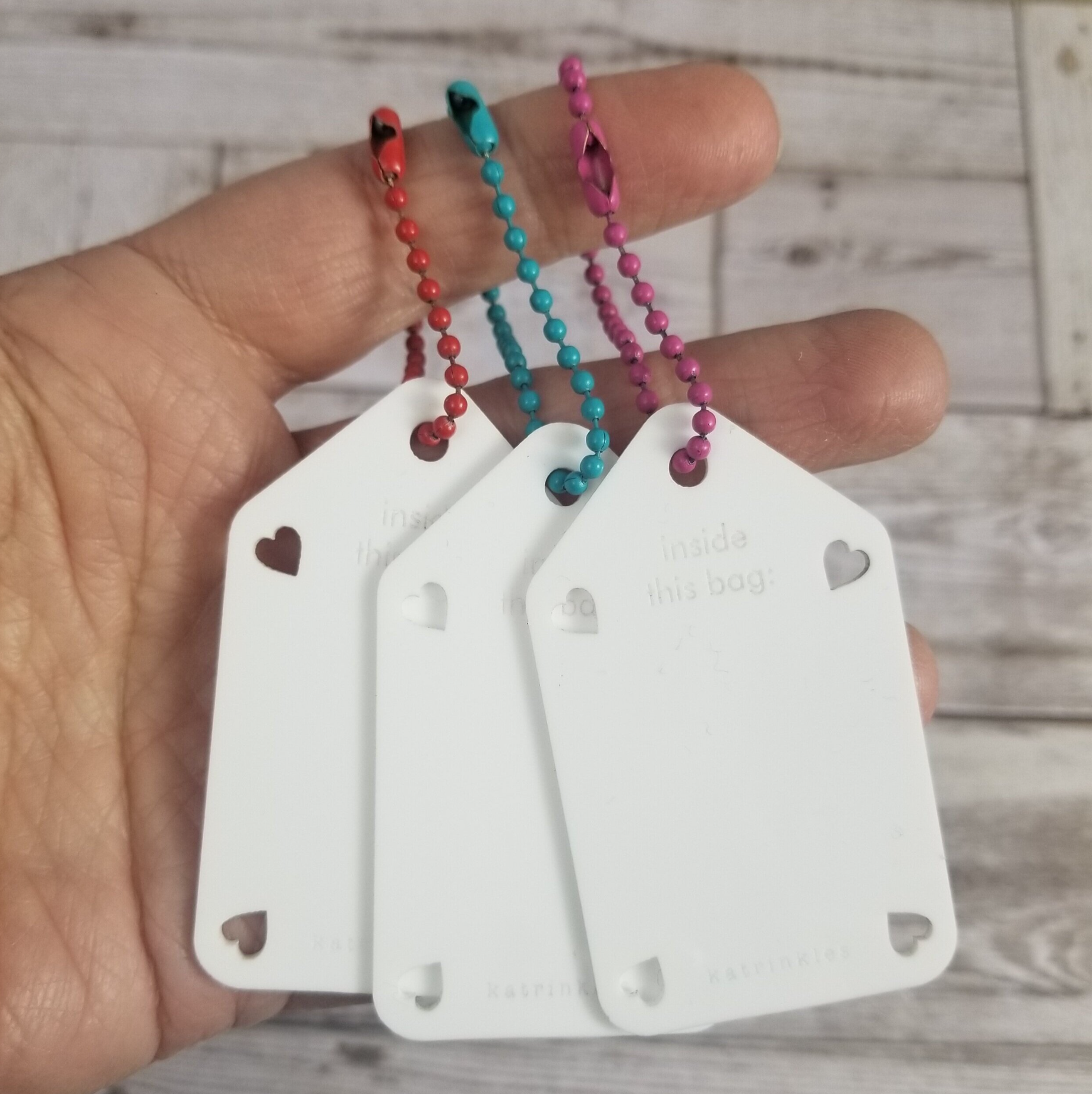 Katrinkles Write On / Wipe Off Acrylic White Project Bag Tags