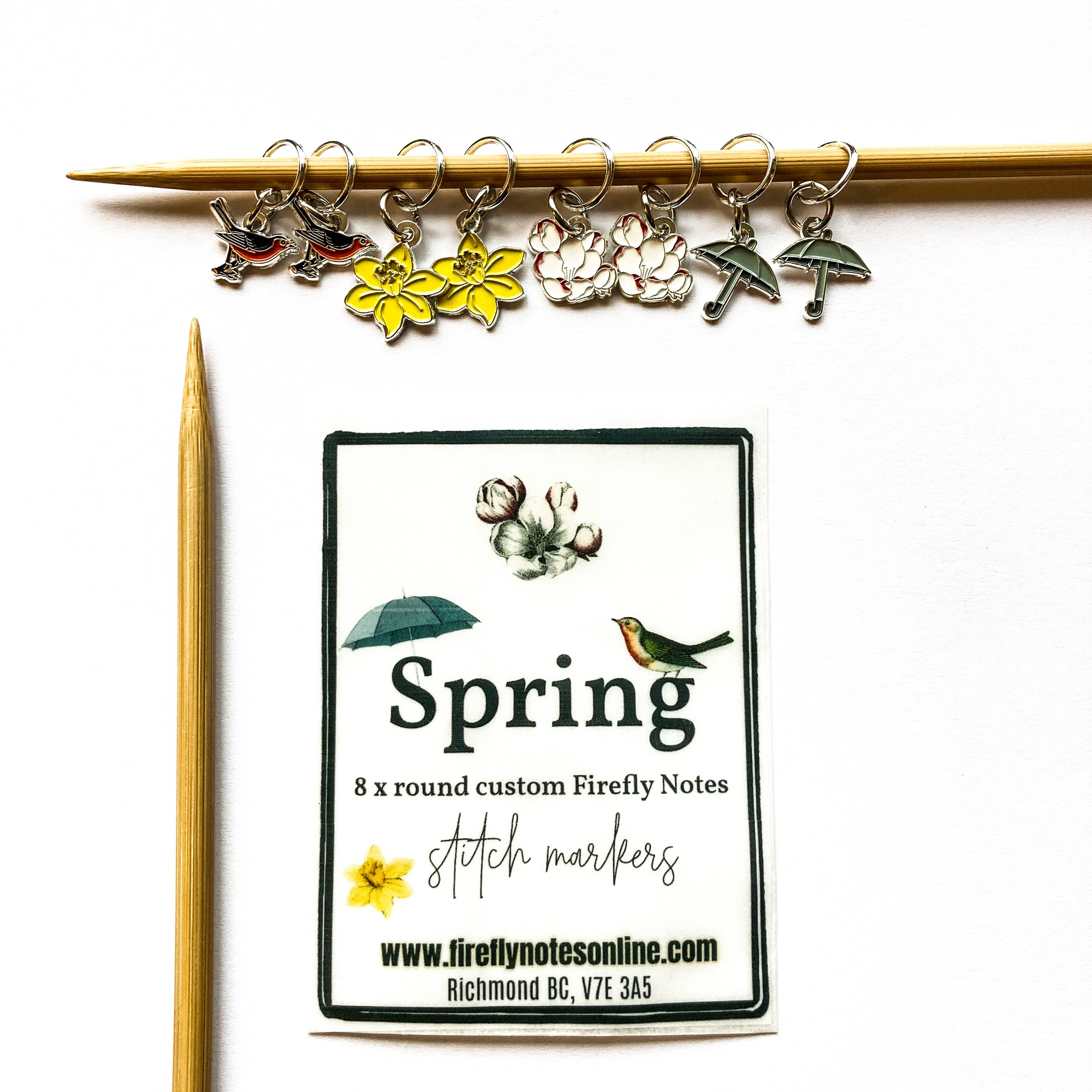 Spring stitch markers for knitting