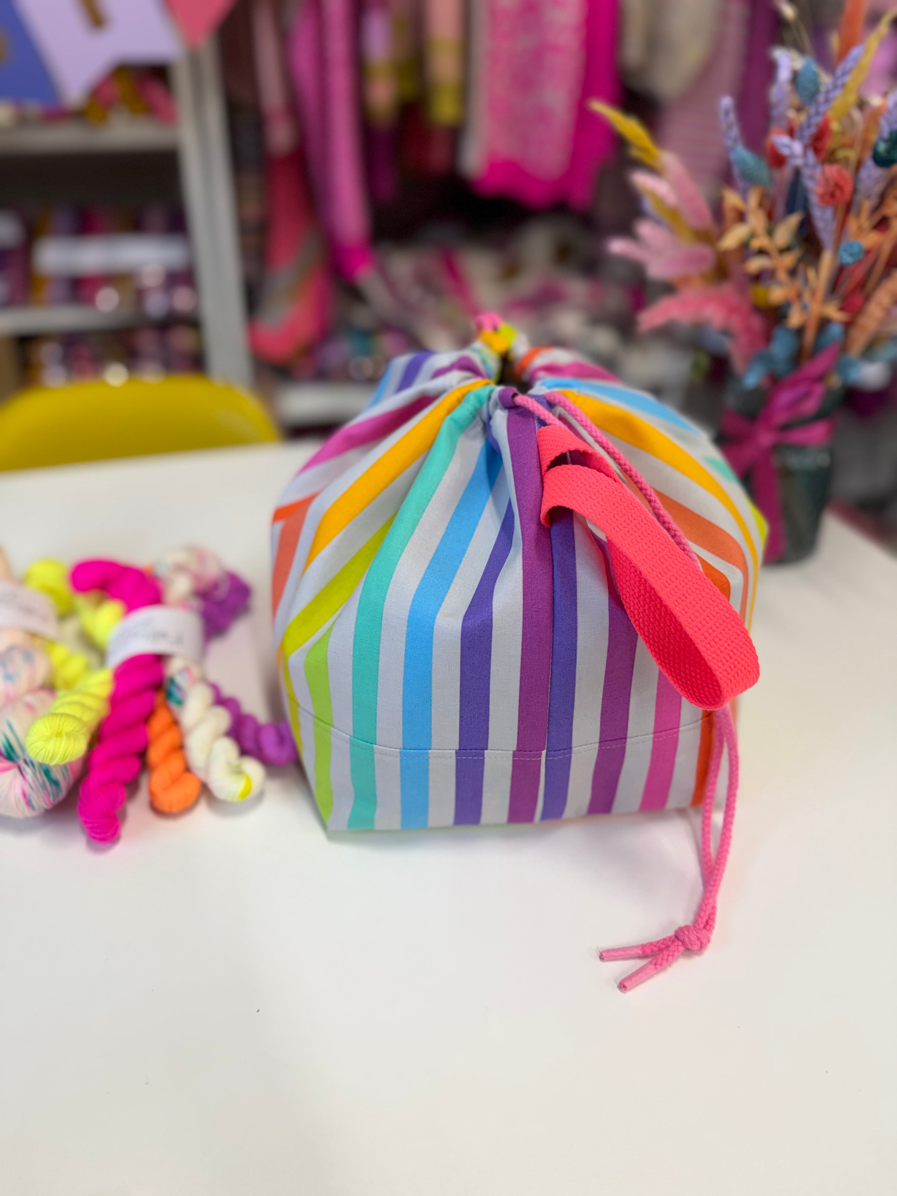 Made to order - Project Bag Style 01 - Rainbow Stripes