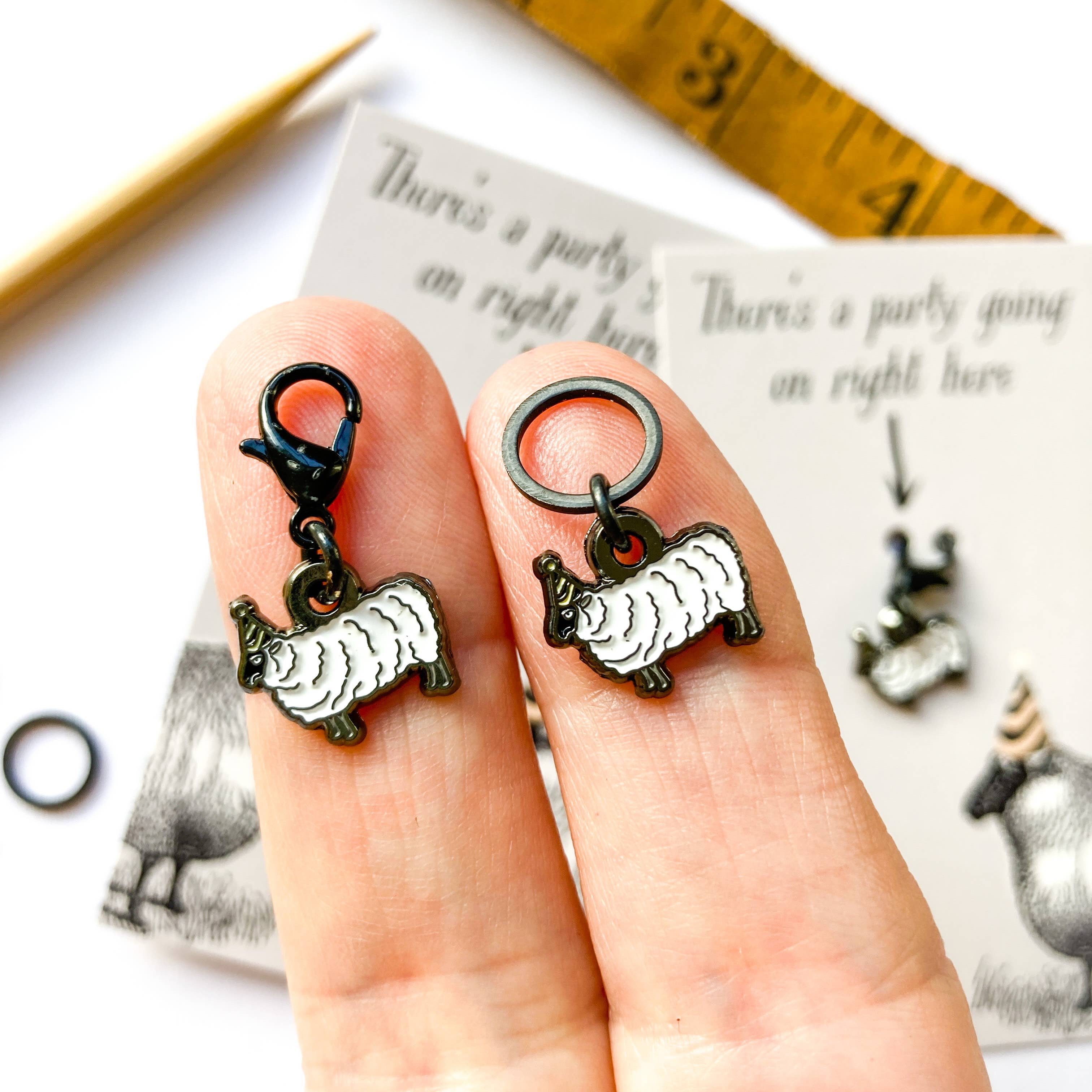 Party sheep stitch marker or progress keeper