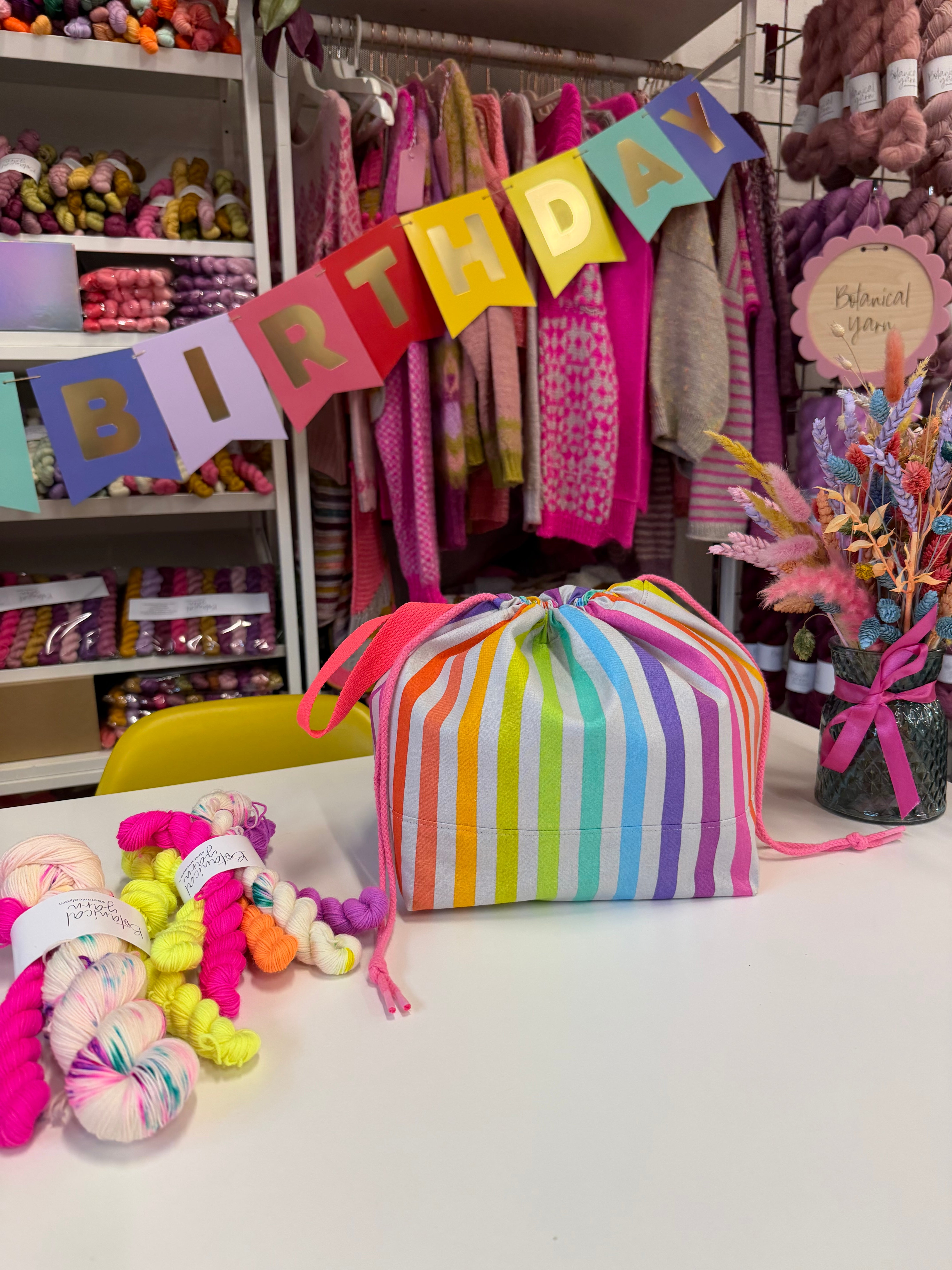 Made to order - Project Bag Style 01 - Rainbow Stripes