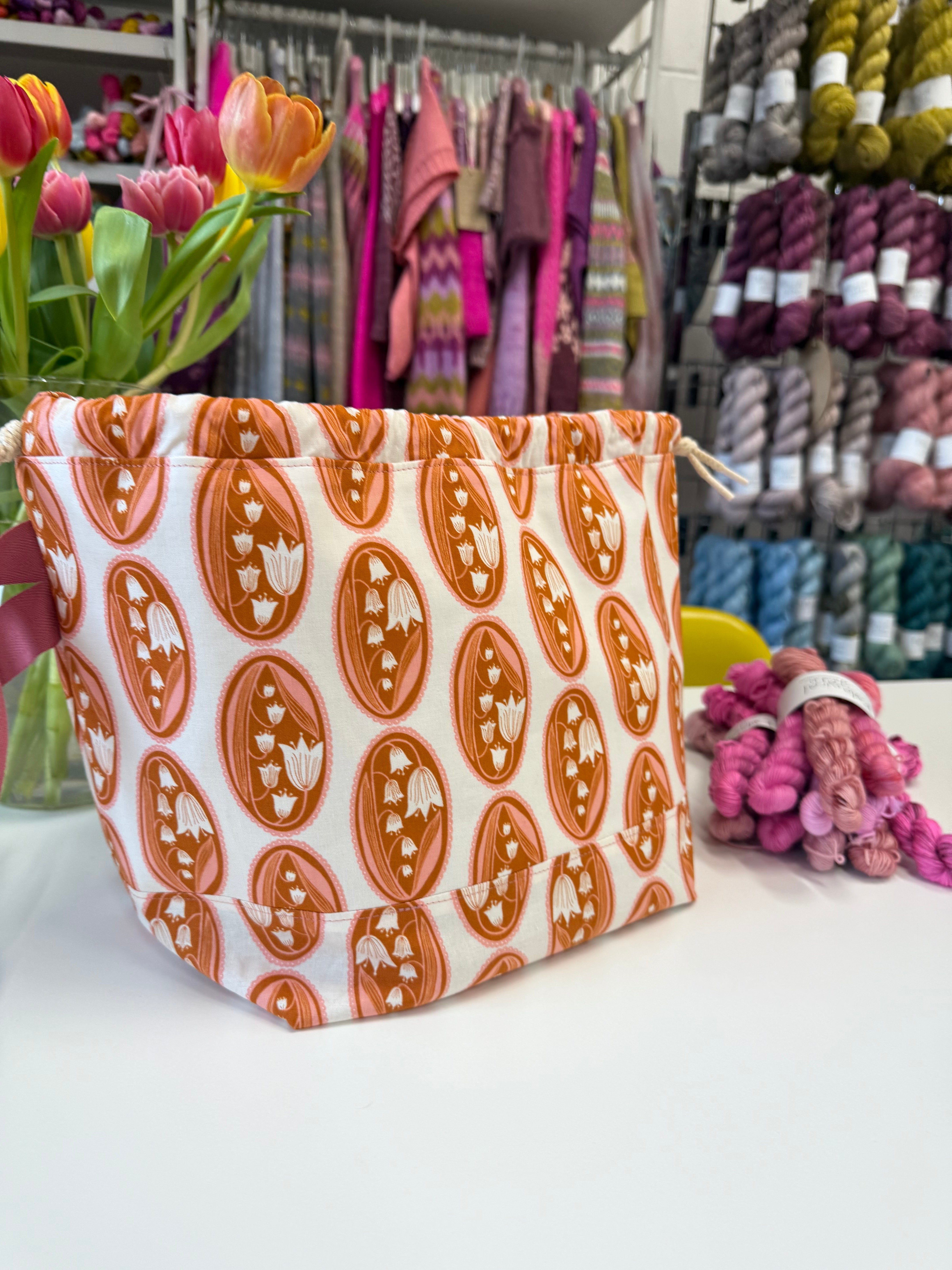 Ready to ship - Project Bag Style 01 - Lily of the Valley