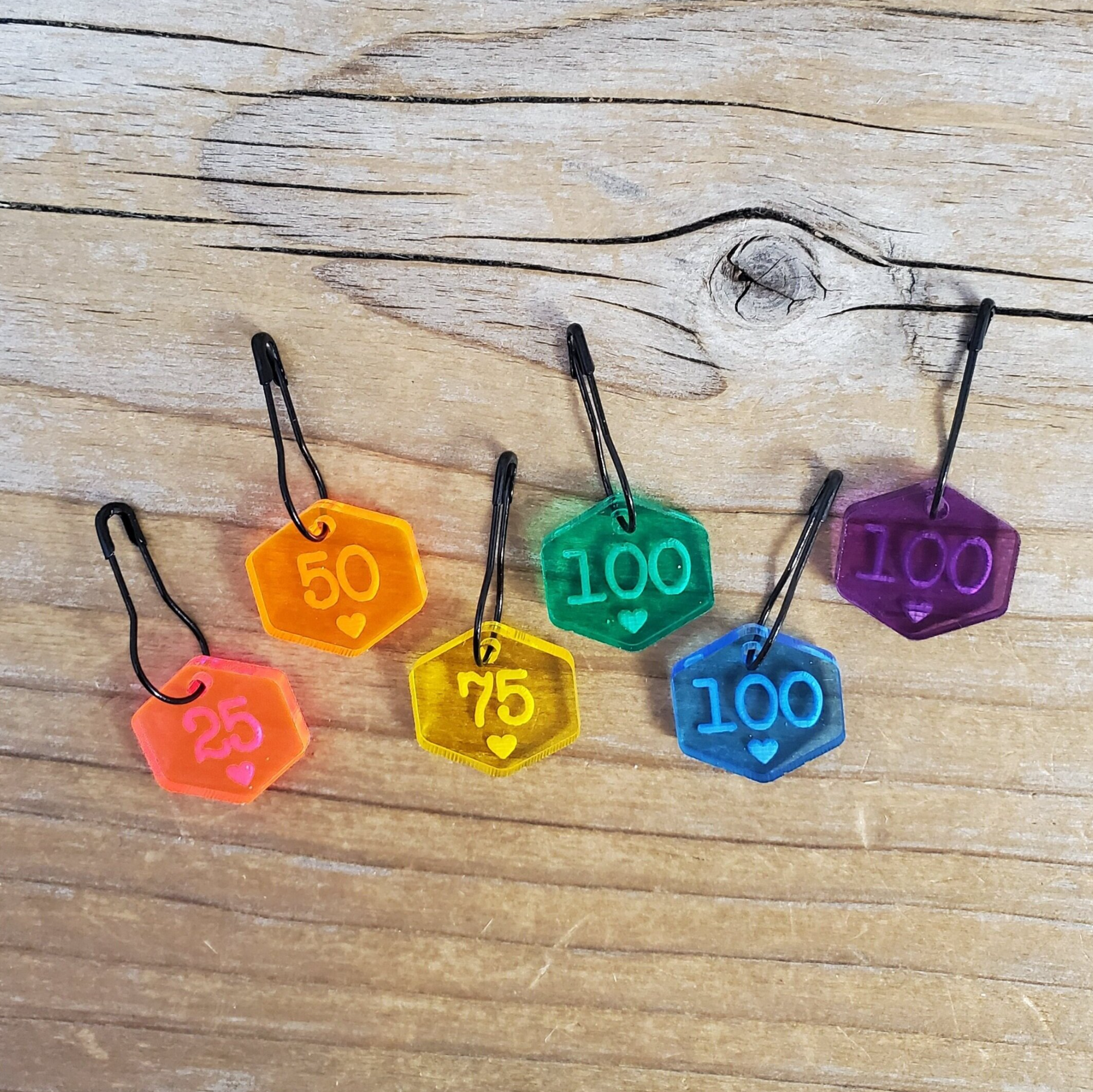 Katrinkles Rainbow Cast On Counting Number Stitch Marker Set