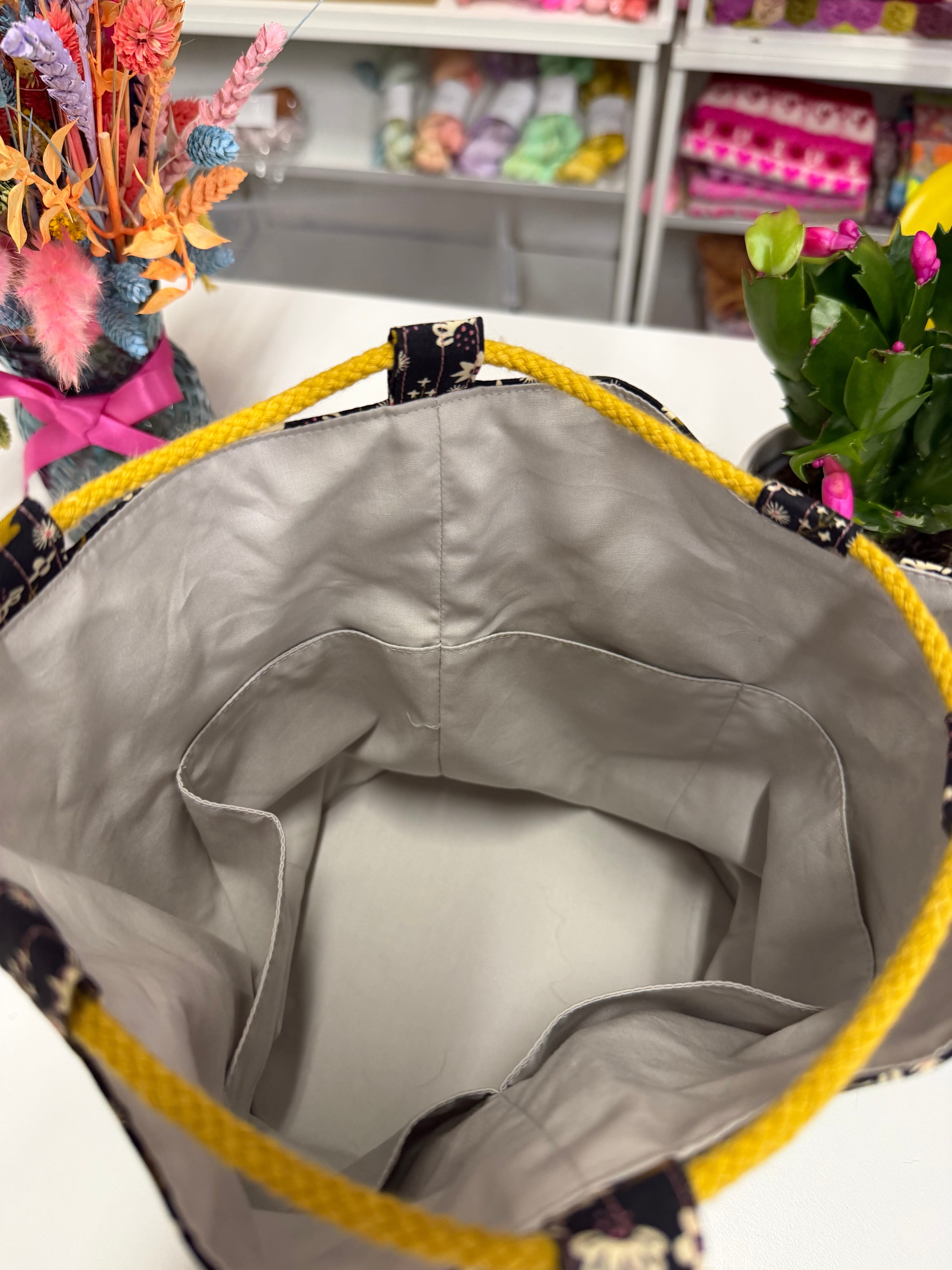 READY TO SHIP - Project Bag Style 05 -Grellow Flowers