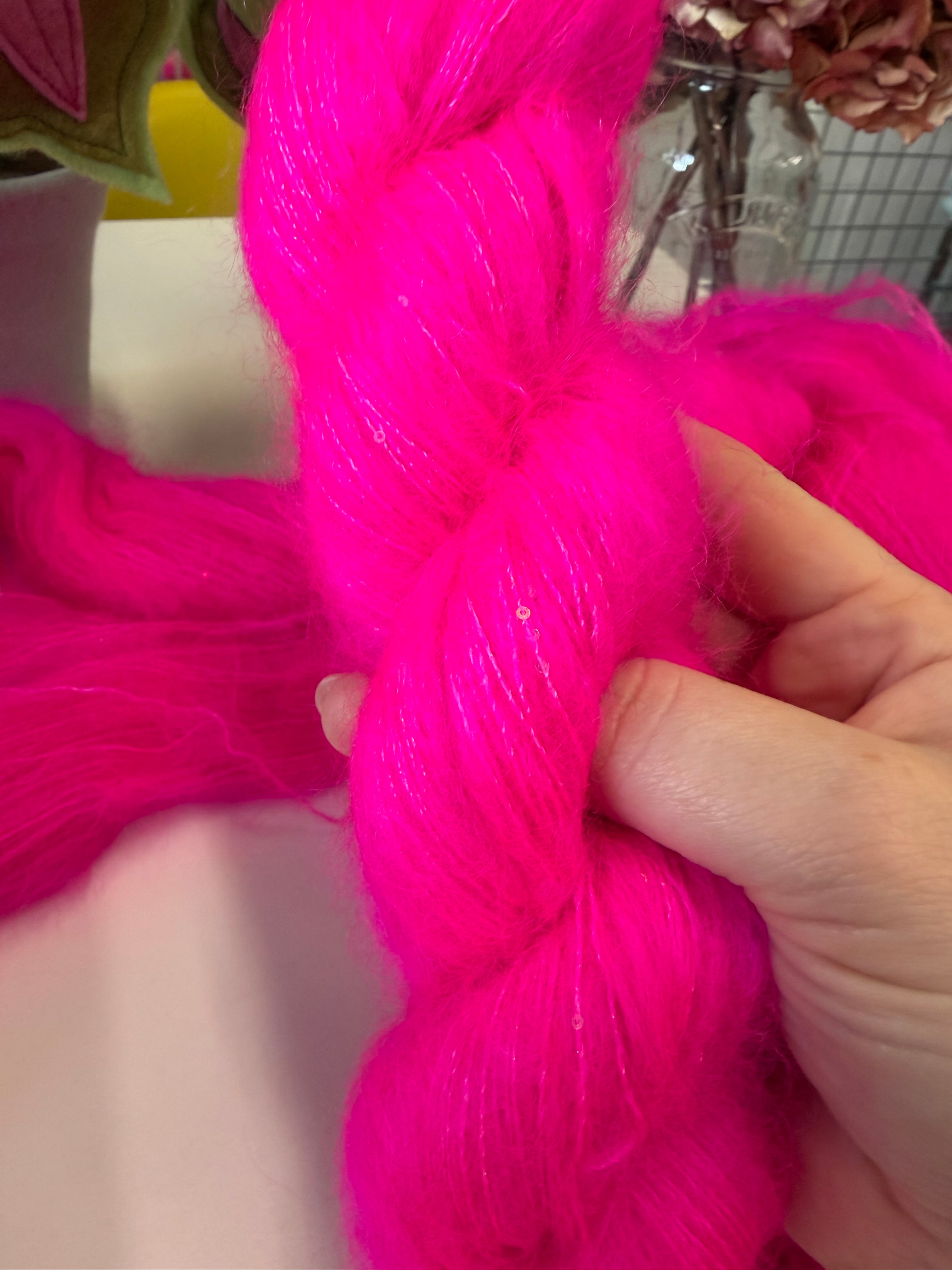 New yarn base- sequin mohair!