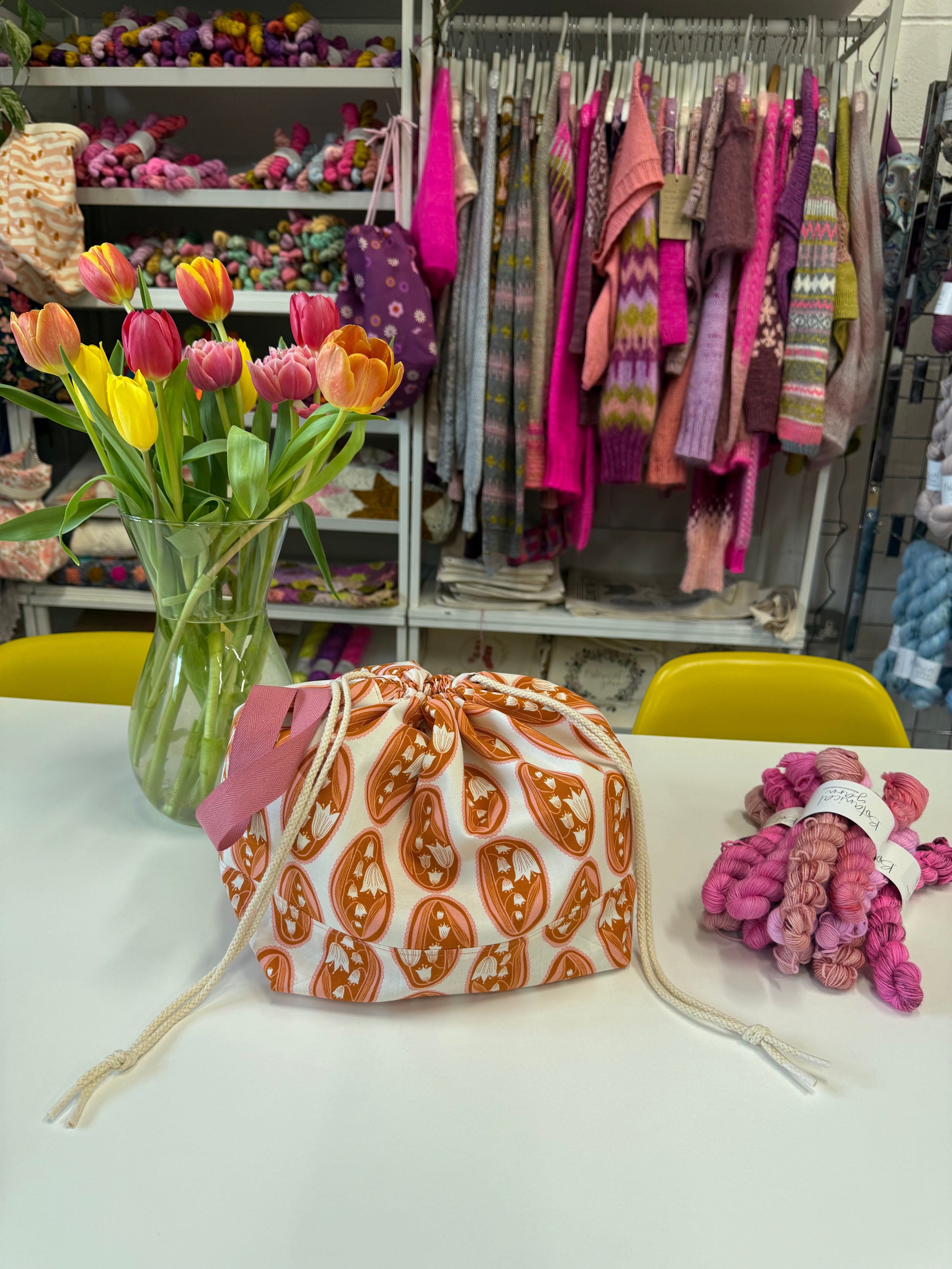 Ready to ship - Project Bag Style 01 - Lily of the Valley