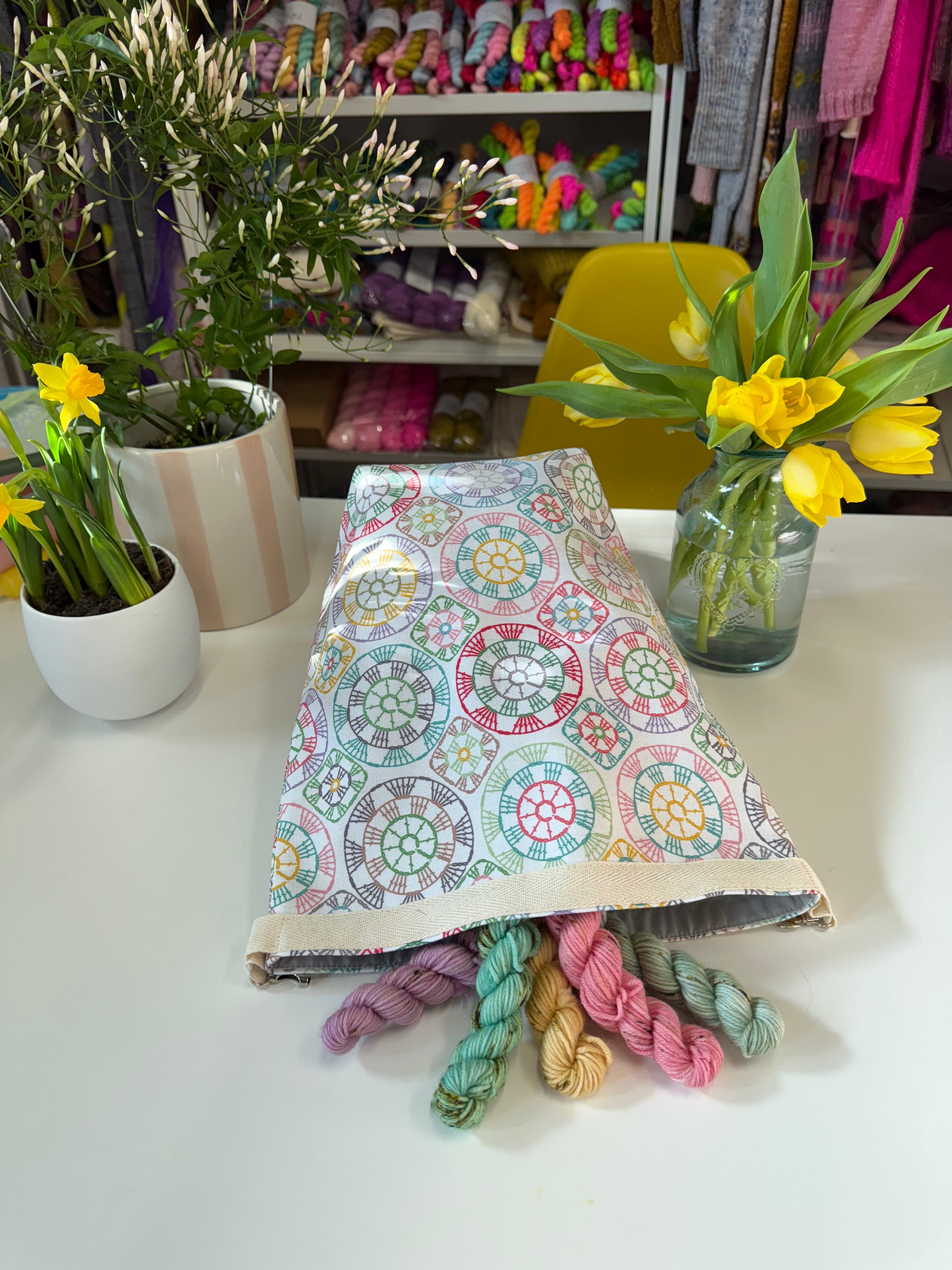 Made to order - Project Bag Style 04 - Roll Top - Crochet Pattern