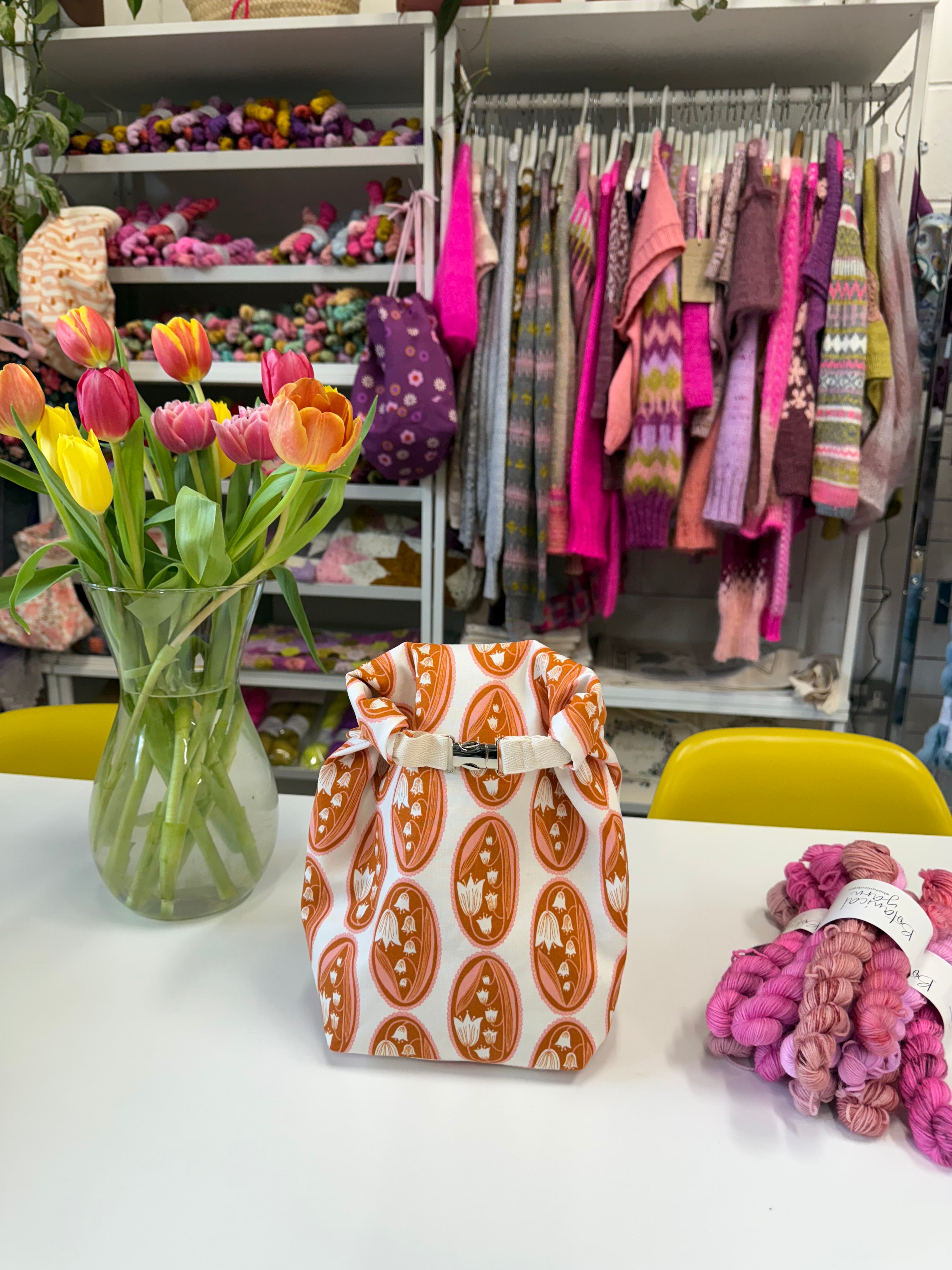 Made to order - Project Bag Style 04 - Roll Top - Lily of the Valley