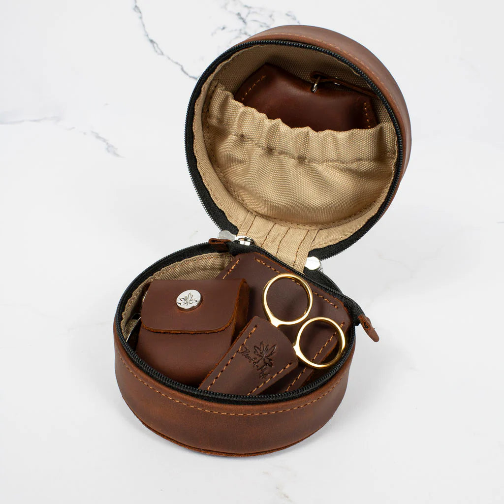 Thread & Maple - In the Round Leather Zip Case Whiskey