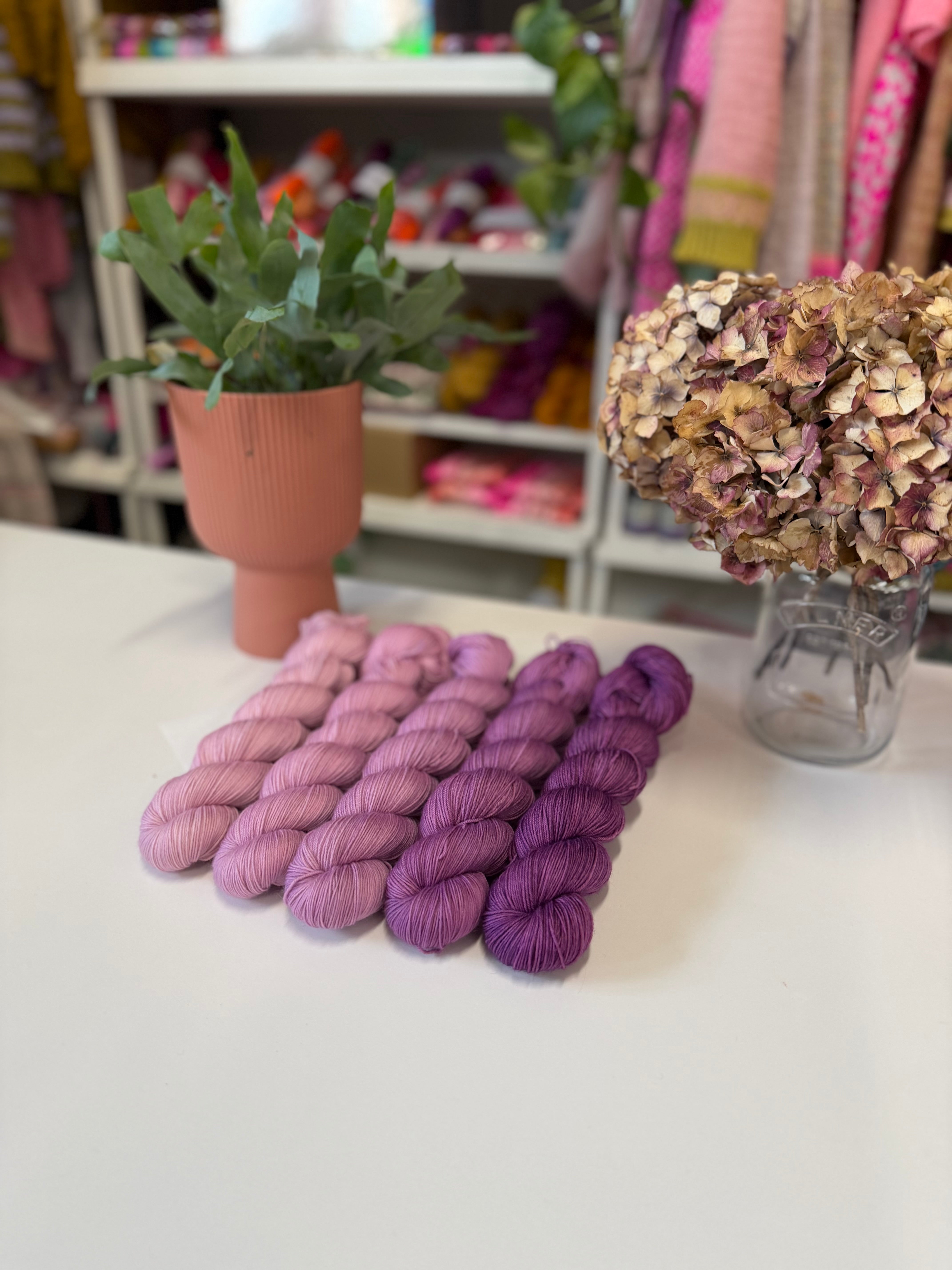 Dyed to order - Crocus Fade 5 skein Set