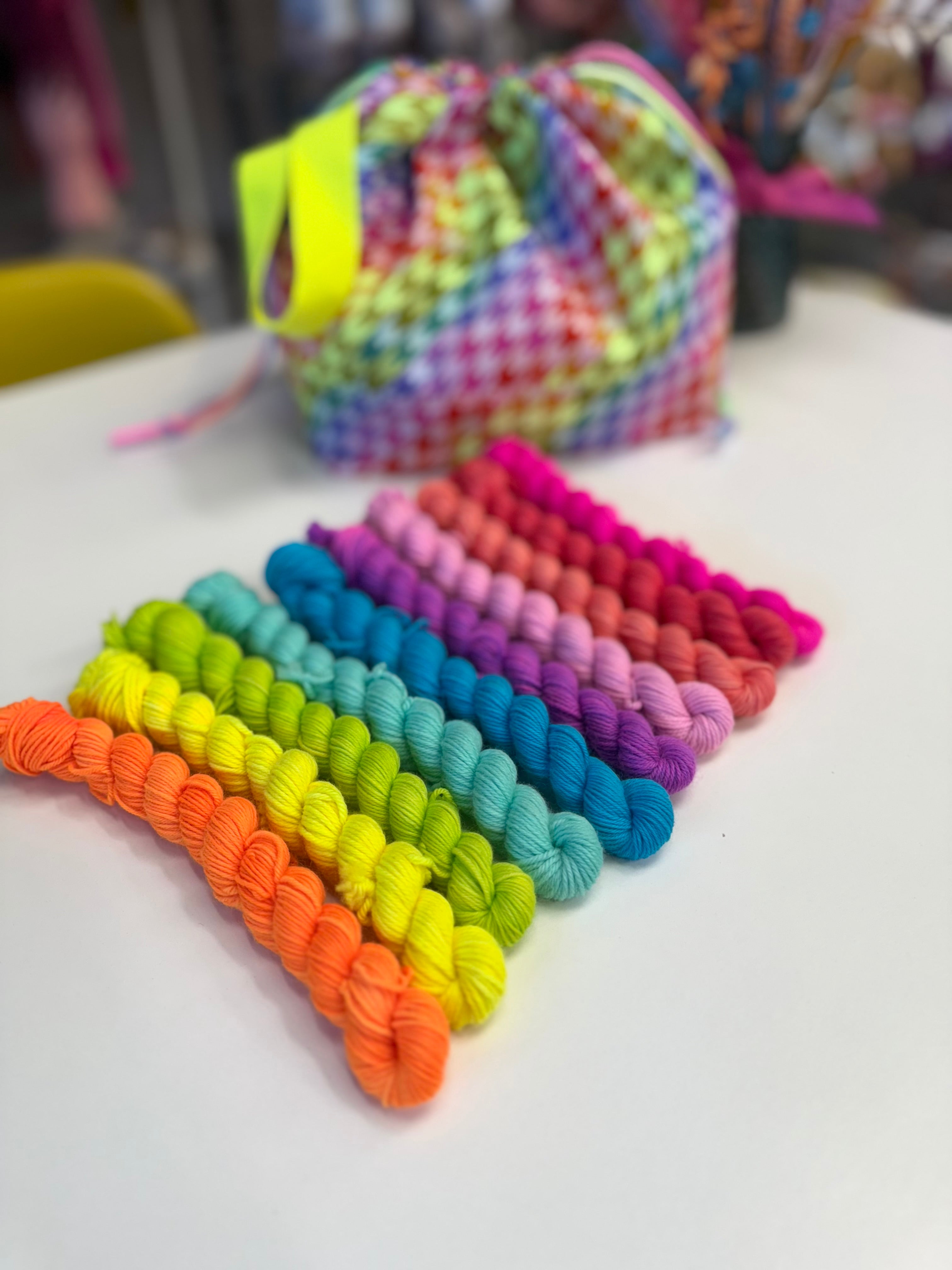 Ready to ship - The Big Flock Neon 10 x 20g Mini Skein Set